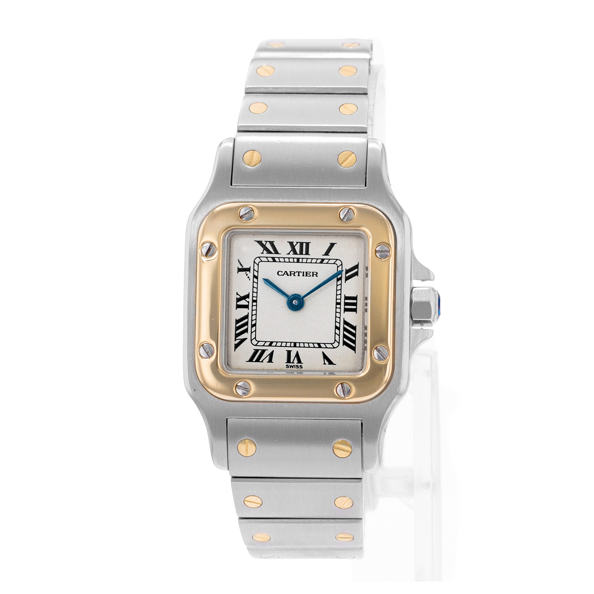 Cartier Santos Galbee W20012C4 1567 24mm Steel 18k Yellow Gold Ladies Watch thumbnail 3