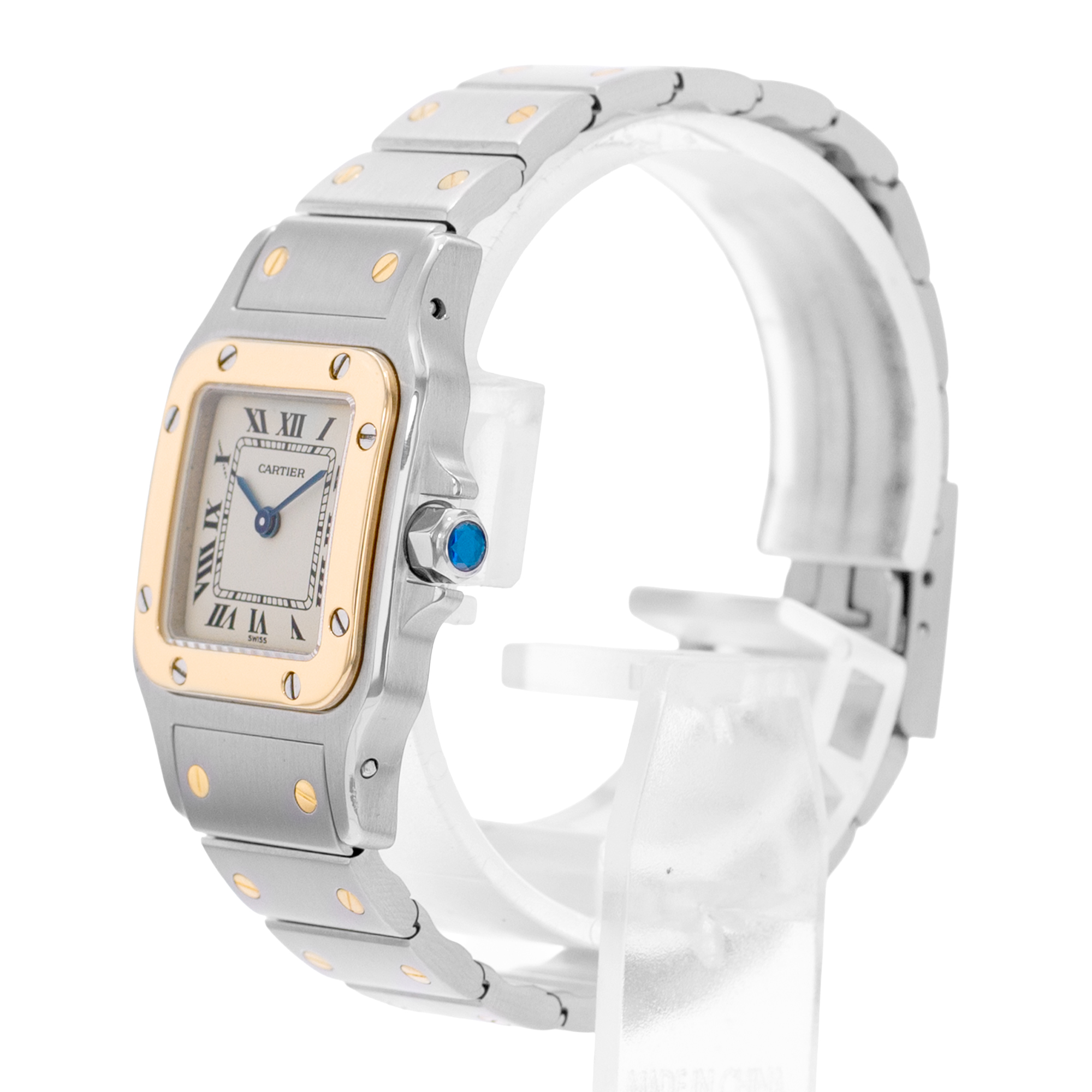 Cartier Santos Galbee W20012C4 1567 24mm Steel 18k Yellow Gold Ladies Watch thumbnail 4