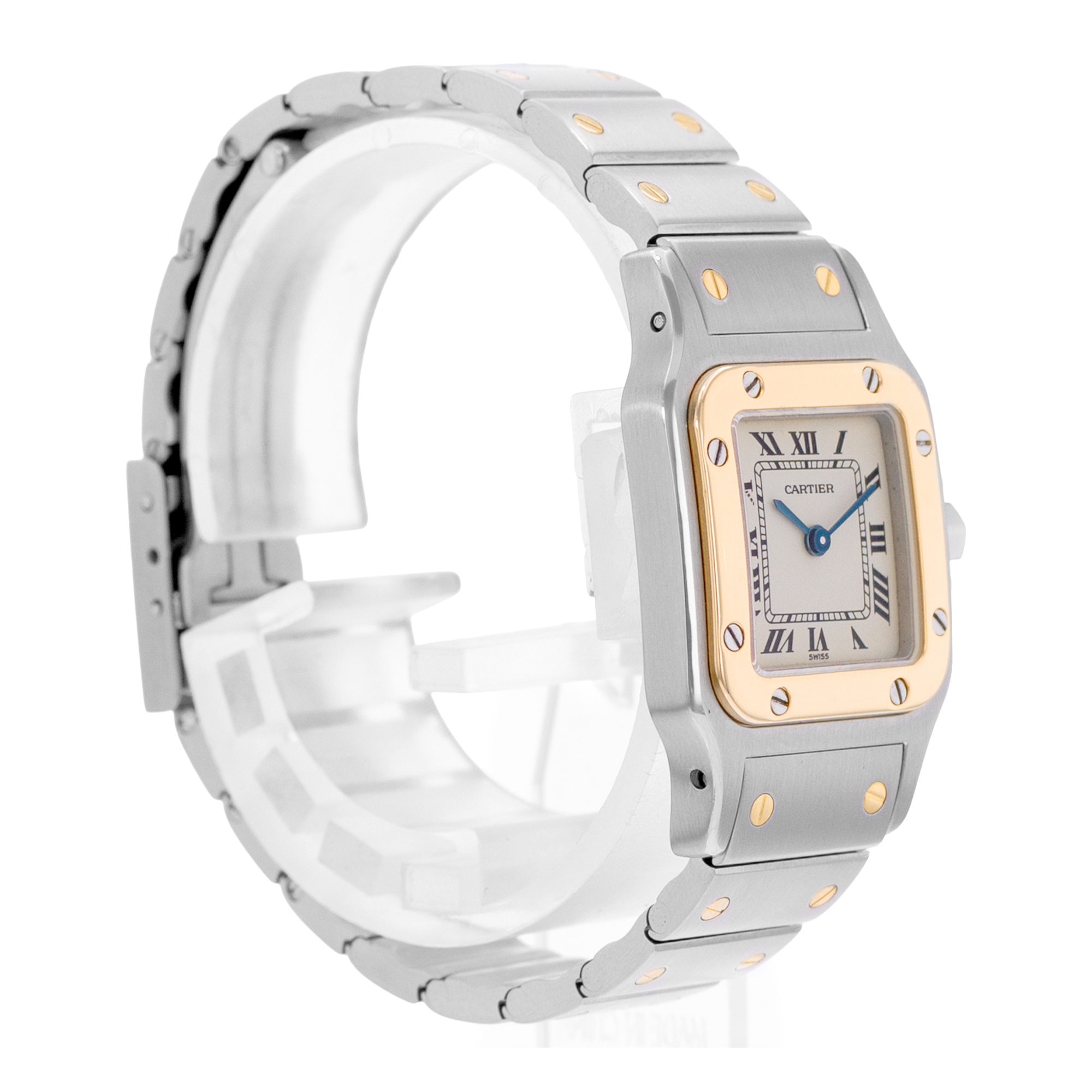 Cartier Santos Galbee W20012C4 1567 24mm Steel 18k Yellow Gold Ladies Watch thumbnail 5