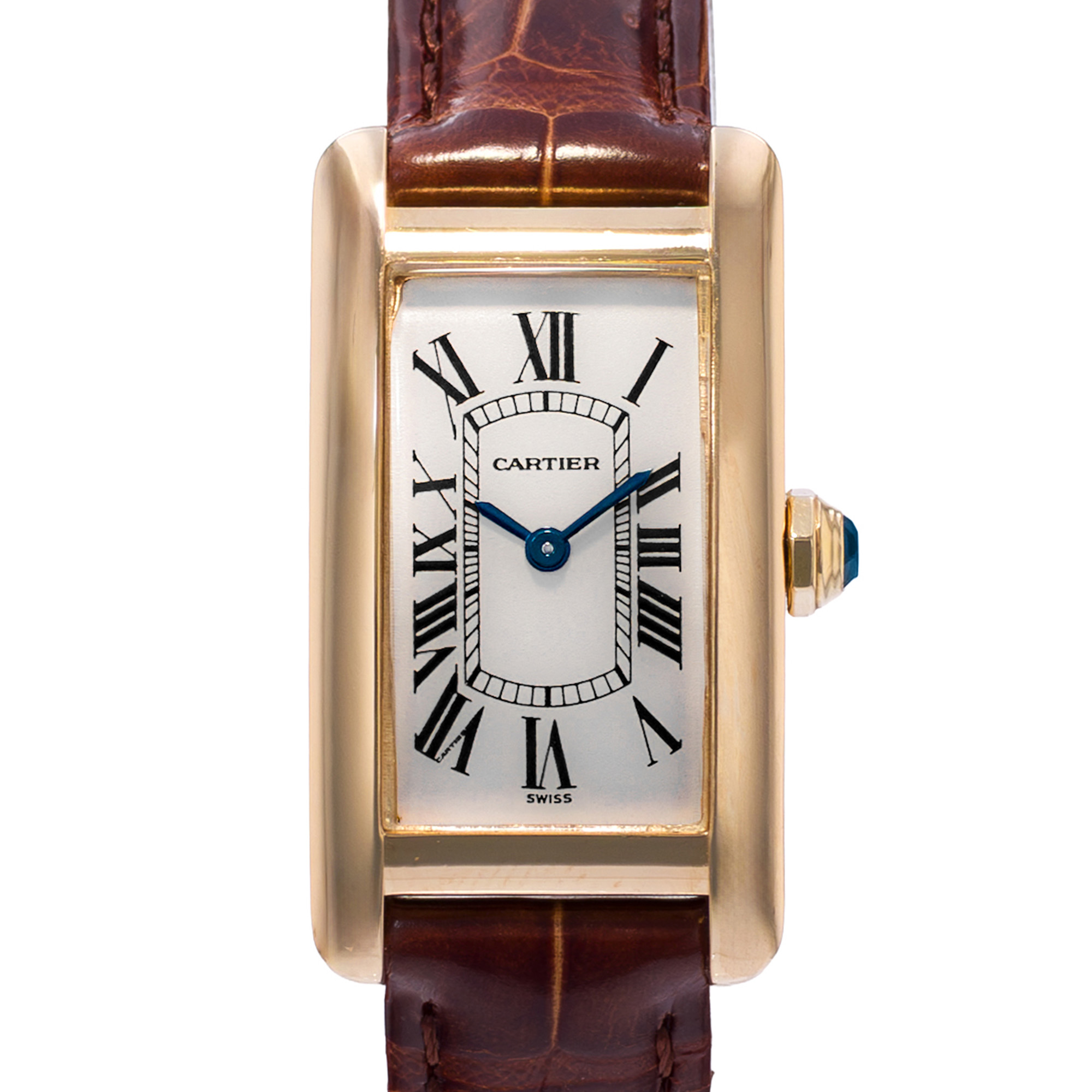 Cartier Tank Americaine W2601556 1710 19mm 18k Yellow Gold Ladies Watch 2008 thumbnail 1