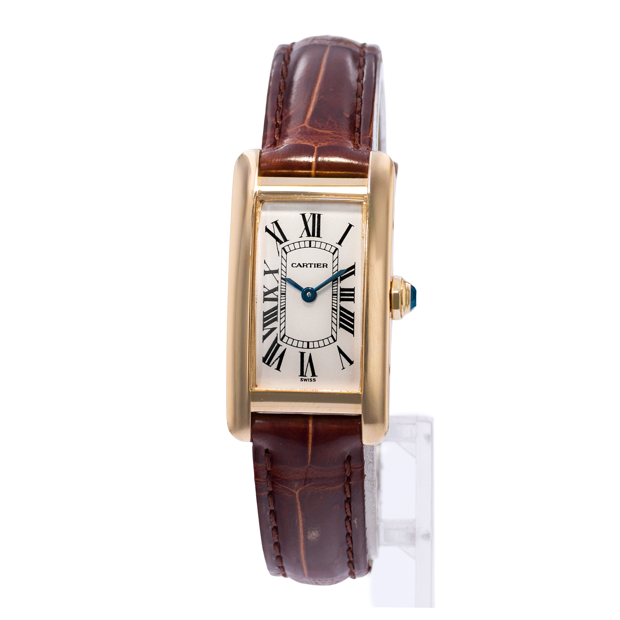 Cartier Tank Americaine W2601556 1710 19mm 18k Yellow Gold Ladies Watch 2008 thumbnail 3