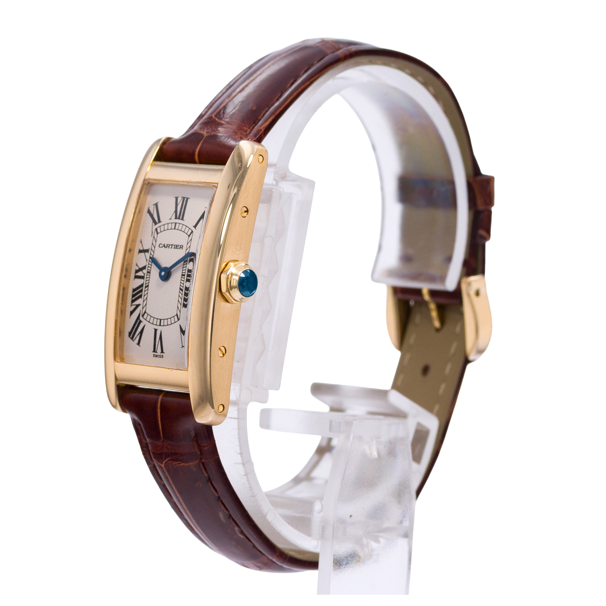 Cartier Tank Americaine W2601556 1710 19mm 18k Yellow Gold Ladies Watch 2008 thumbnail 4