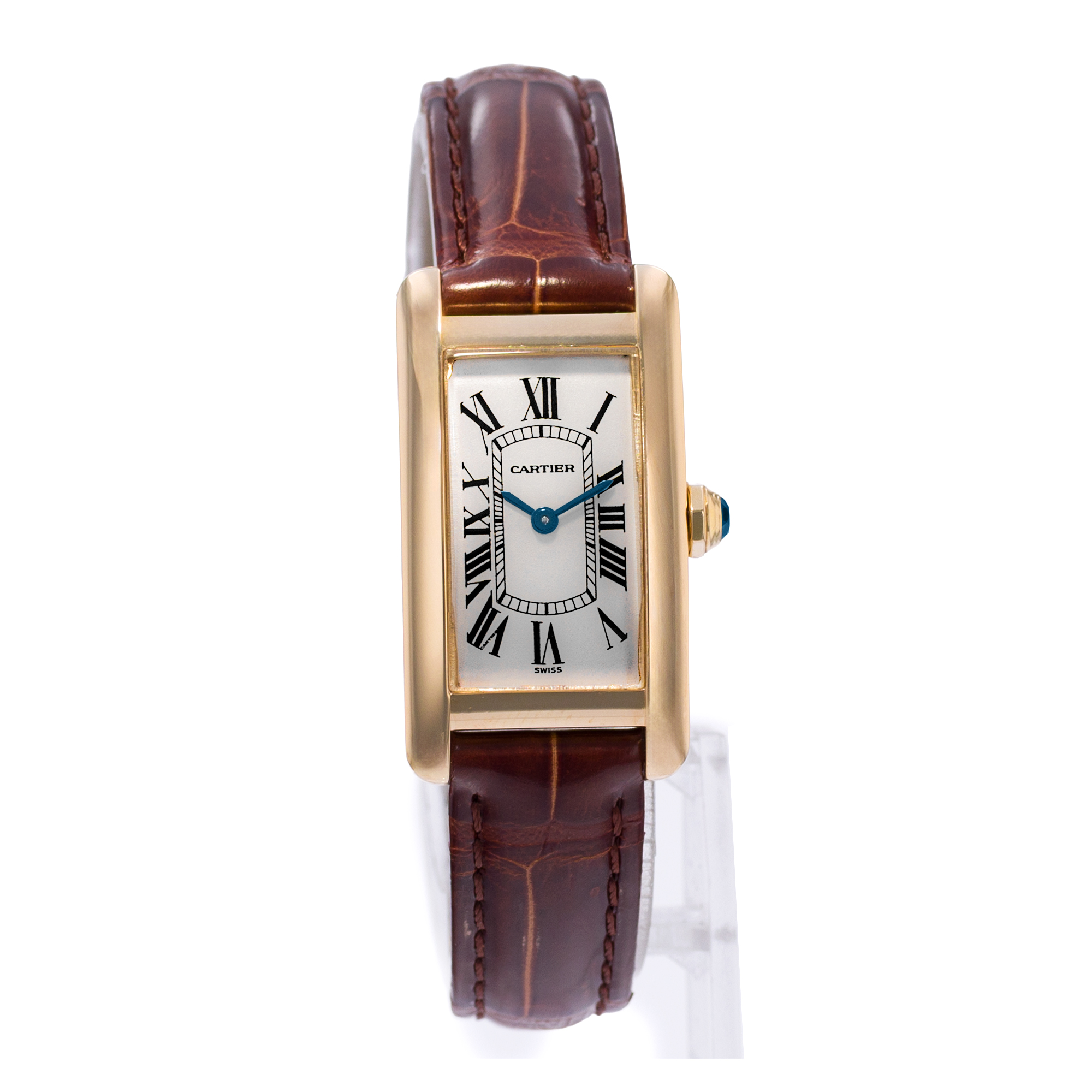 Cartier Tank Americaine W2601556 1710 19mm 18k Yellow Gold Ladies Watch 2008 thumbnail 6