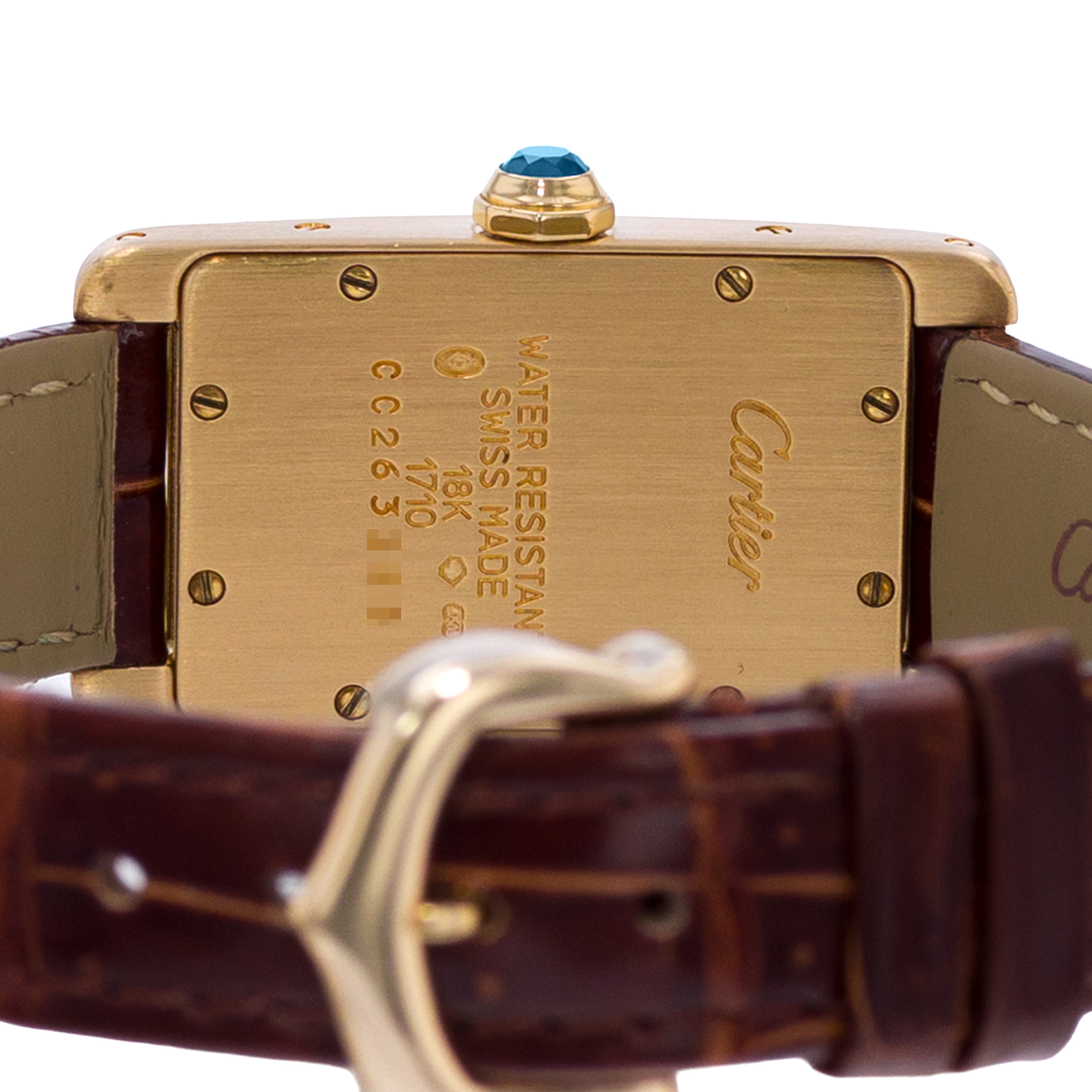Cartier Tank Americaine W2601556 1710 19mm 18k Yellow Gold Ladies Watch 2008 thumbnail 8