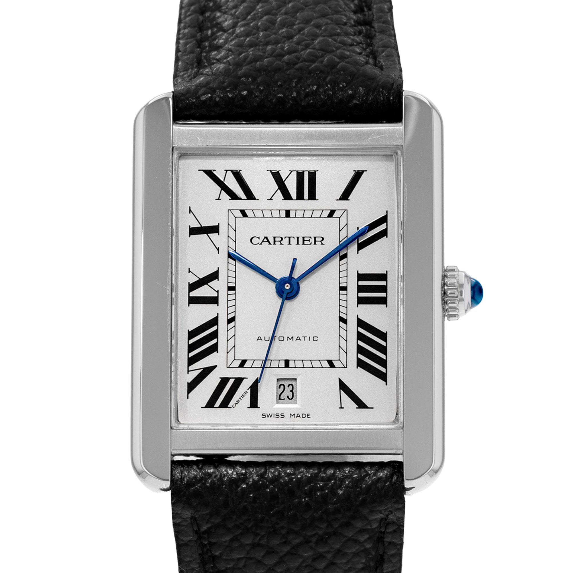 Cartier Tank Solo W5200027 3515 31mm XL Silver Roman Dial Steel Mens Watch 2015 thumbnail 1