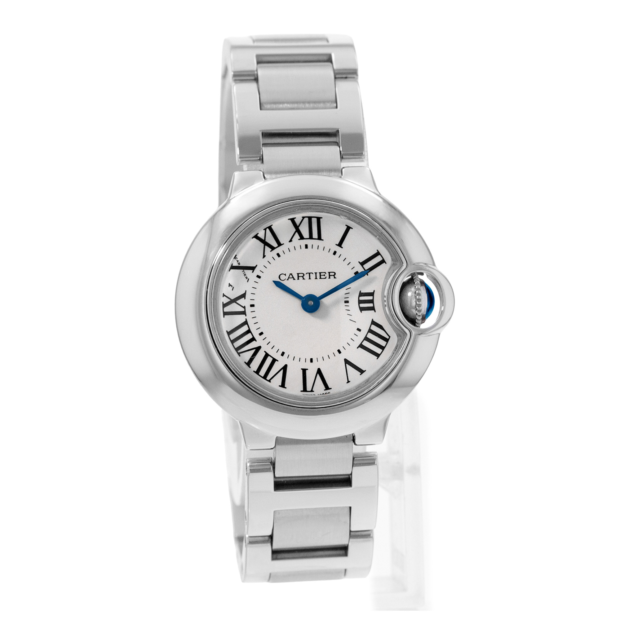 Cartier Ballon Bleu 28mm W69010Z4 3009 Silver Roman Dial Steel Ladies Watch 2015 thumbnail 6