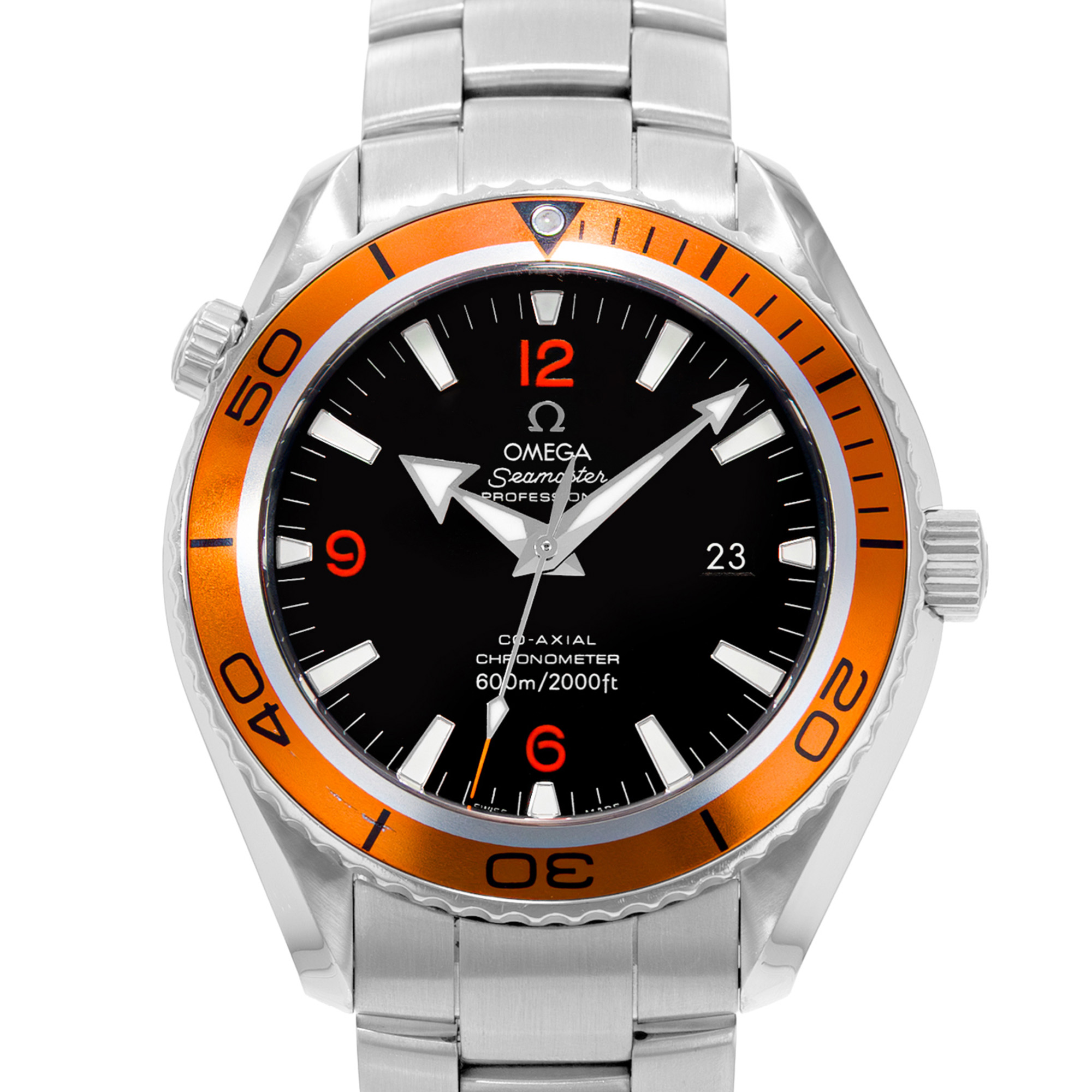 Omega Seamaster Planet Ocean 2208.50.00 45mm Black Orange 600M Steel Mens Watch thumbnail 1