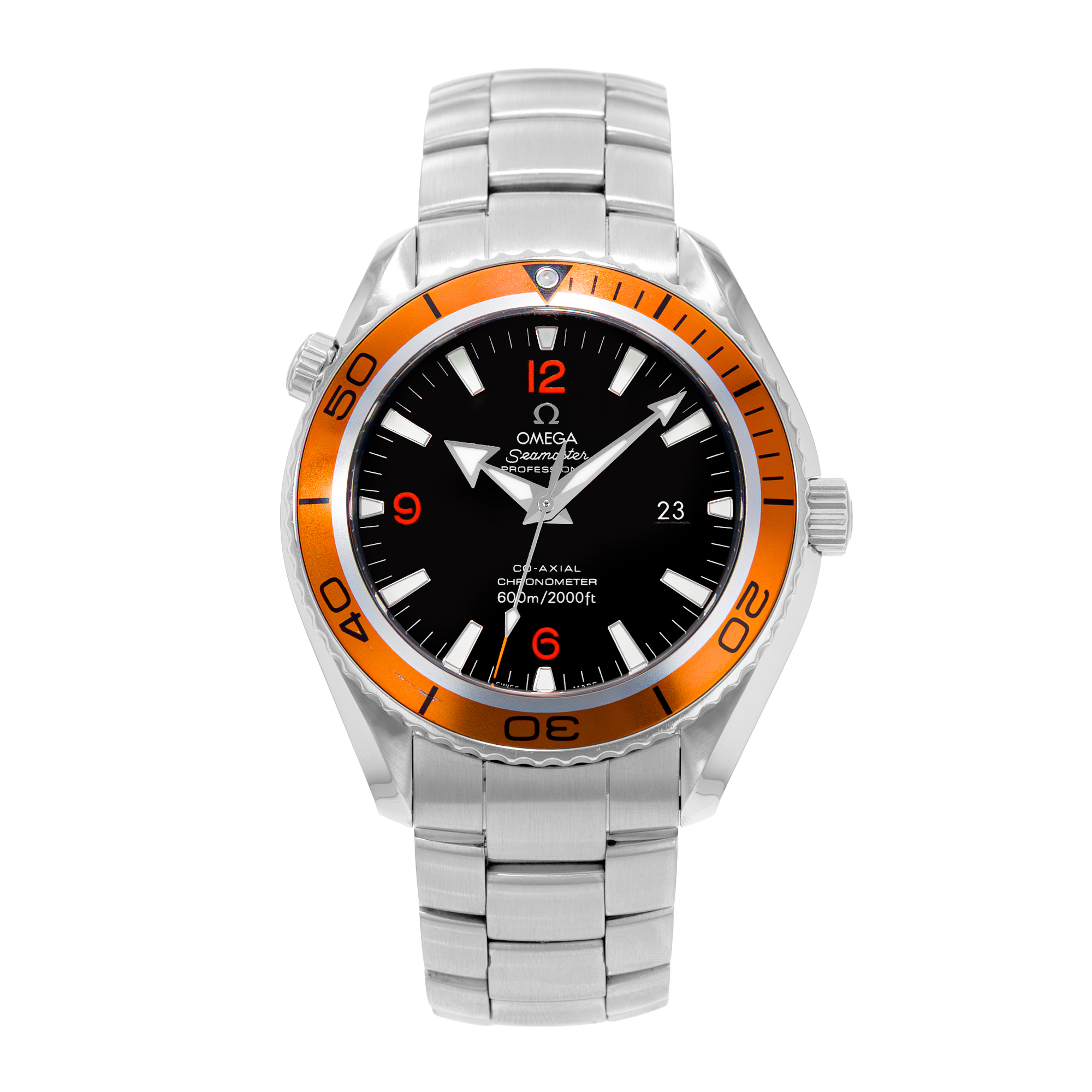 Omega Seamaster Planet Ocean 2208.50.00 45mm Black Orange 600M Steel Mens Watch thumbnail 2