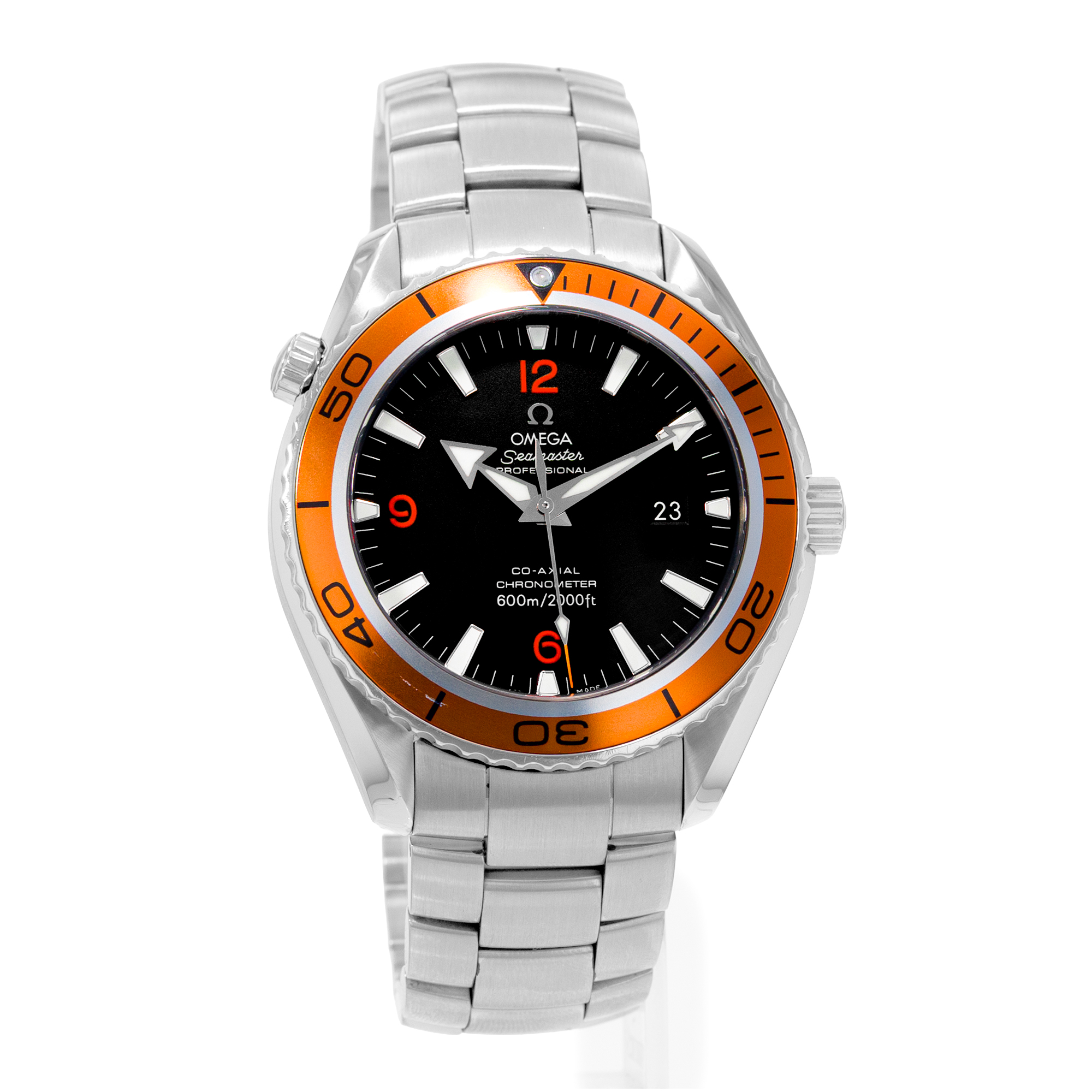 Omega Seamaster Planet Ocean 2208.50.00 45mm Black Orange 600M Steel Mens Watch thumbnail 6