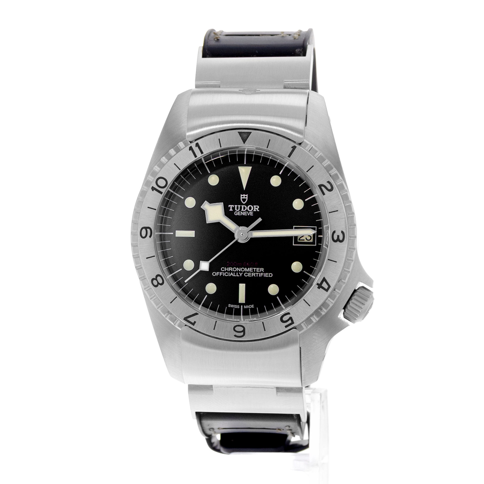 Tudor Black Bay 70150 P01 42mm Black Dial Steel Leather Mens Watch Card 2020 thumbnail 4