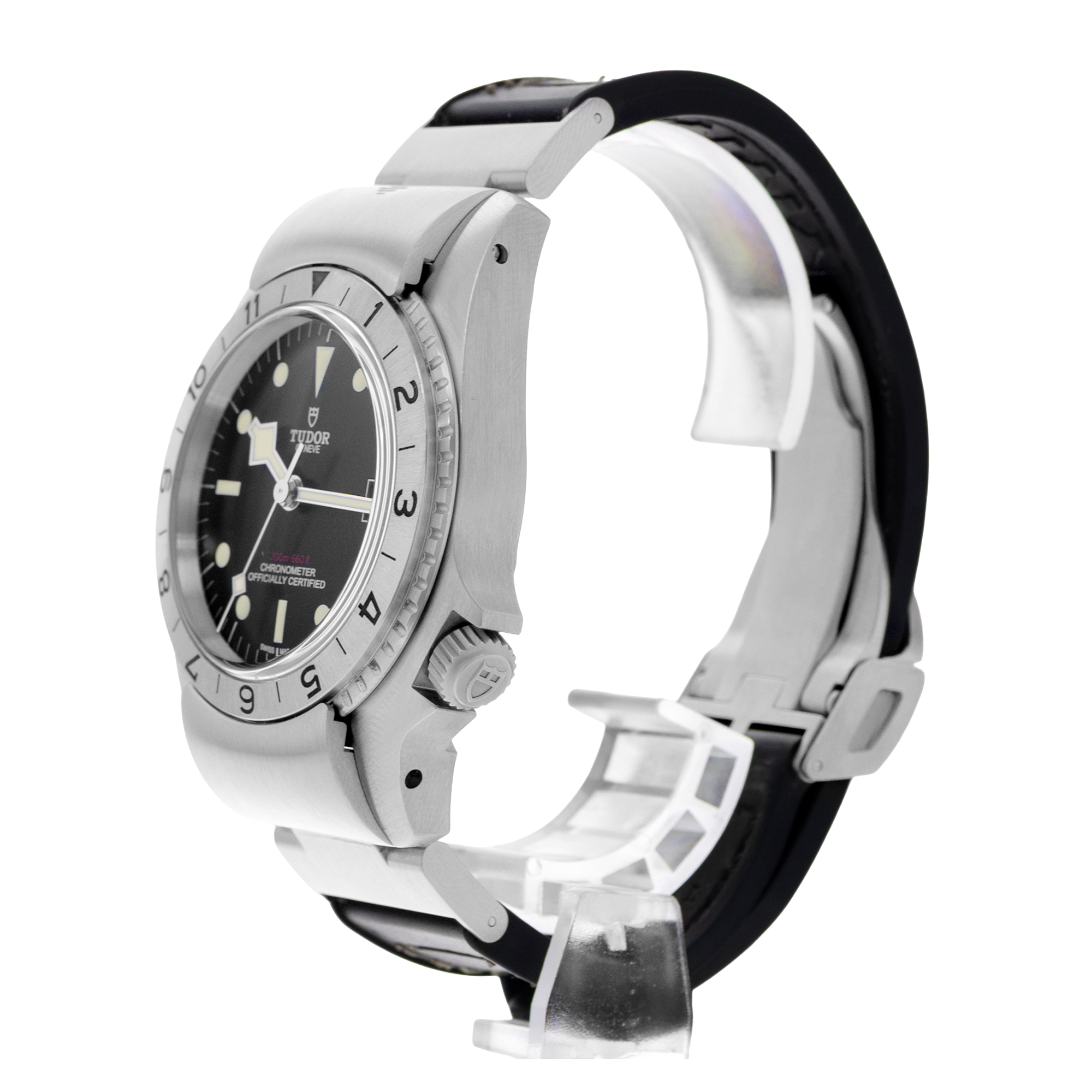 Tudor Black Bay 70150 P01 42mm Black Dial Steel Leather Mens Watch Card 2020 thumbnail 5