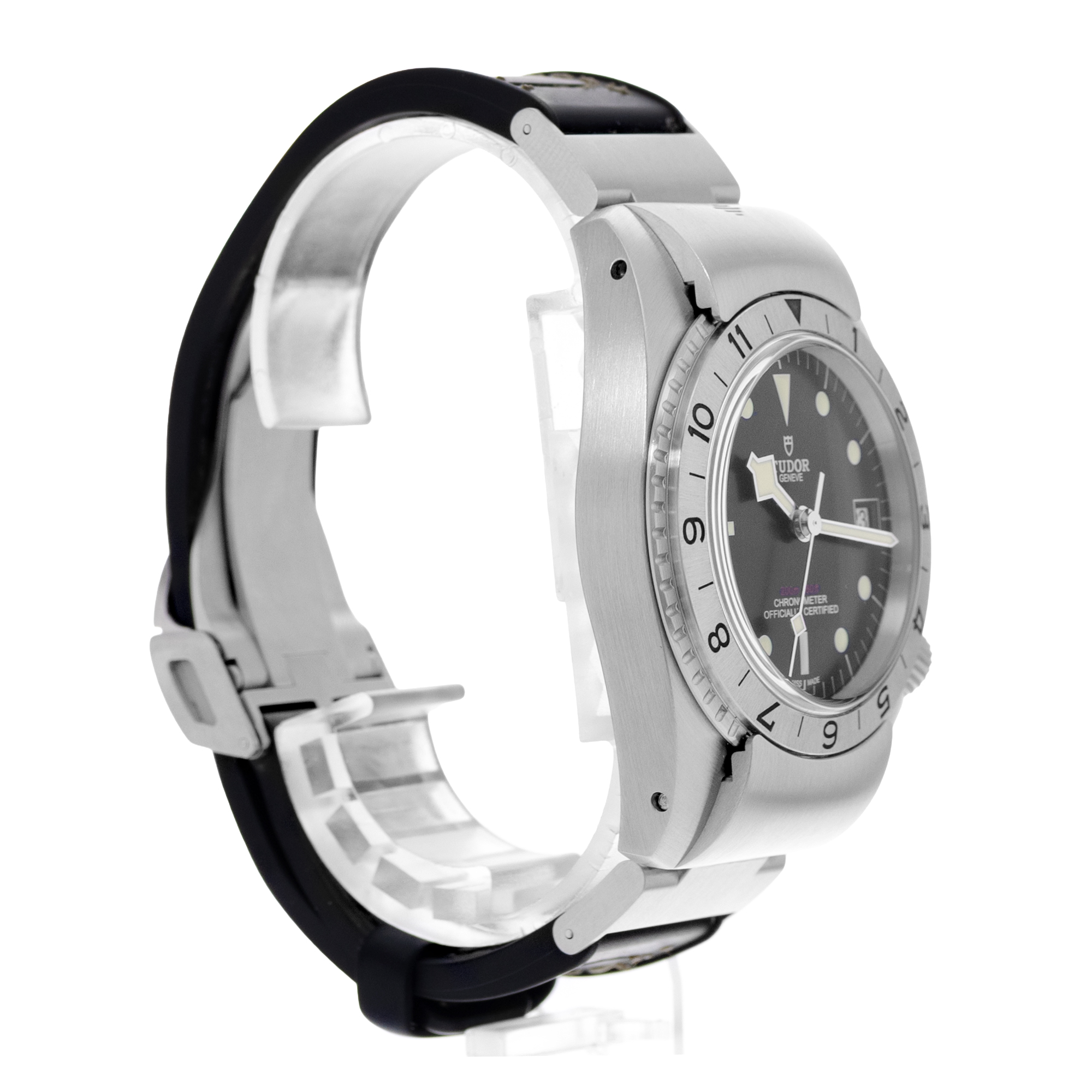 Tudor Black Bay 70150 P01 42mm Black Dial Steel Leather Mens Watch Card 2020 thumbnail 6