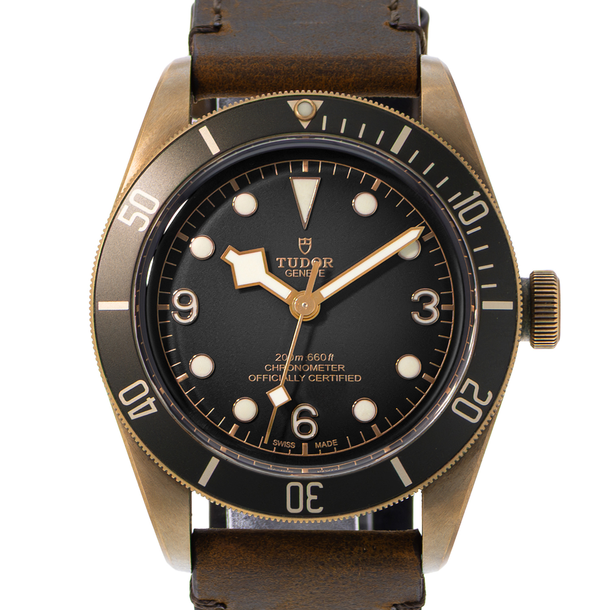 Tudor Black Bay Bronze 79250BA 43mm Slate Grey Dial Leather Mens Watch Card 2020 thumbnail 1