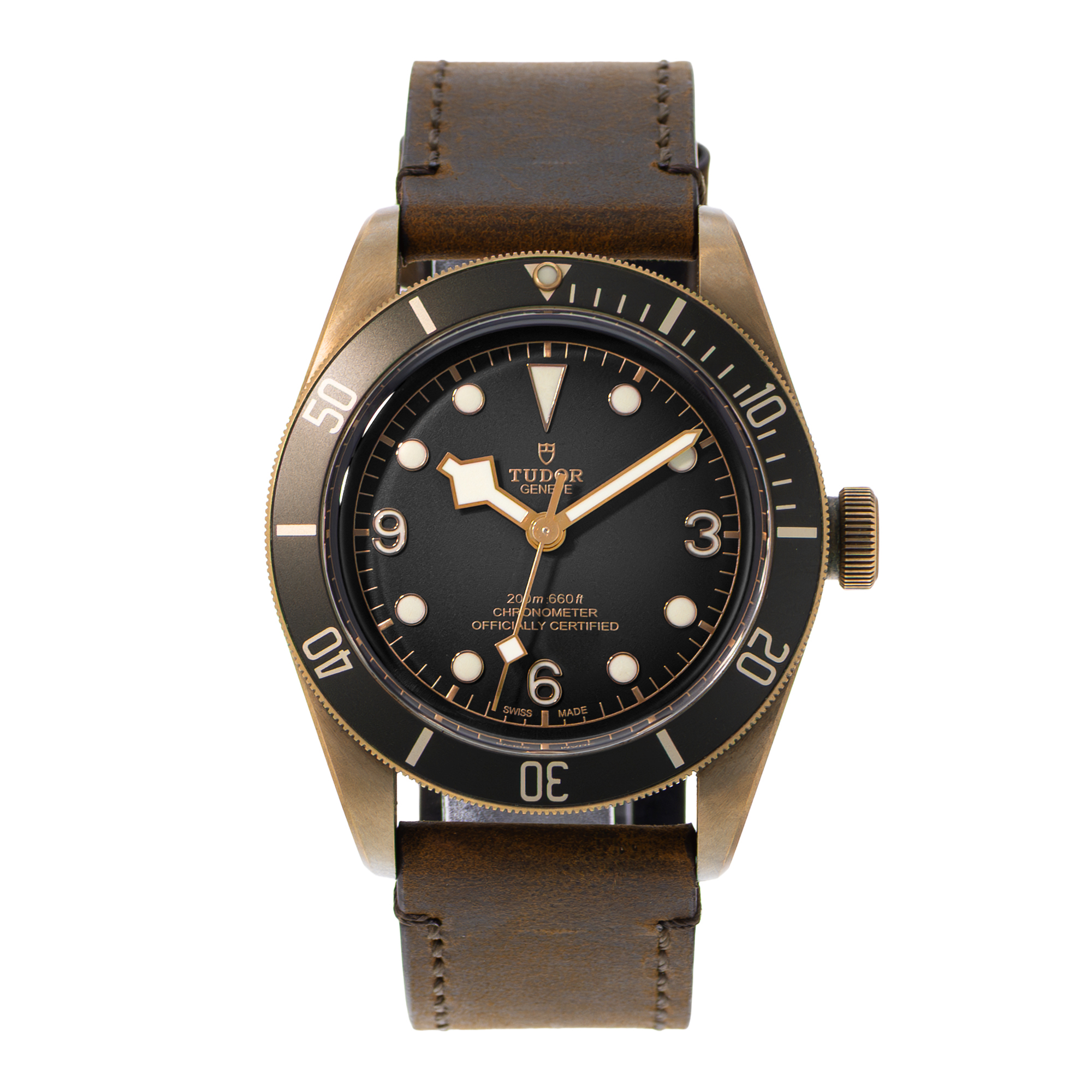 Tudor Black Bay Bronze 79250BA 43mm Slate Grey Dial Leather Mens Watch Card 2020 thumbnail 2