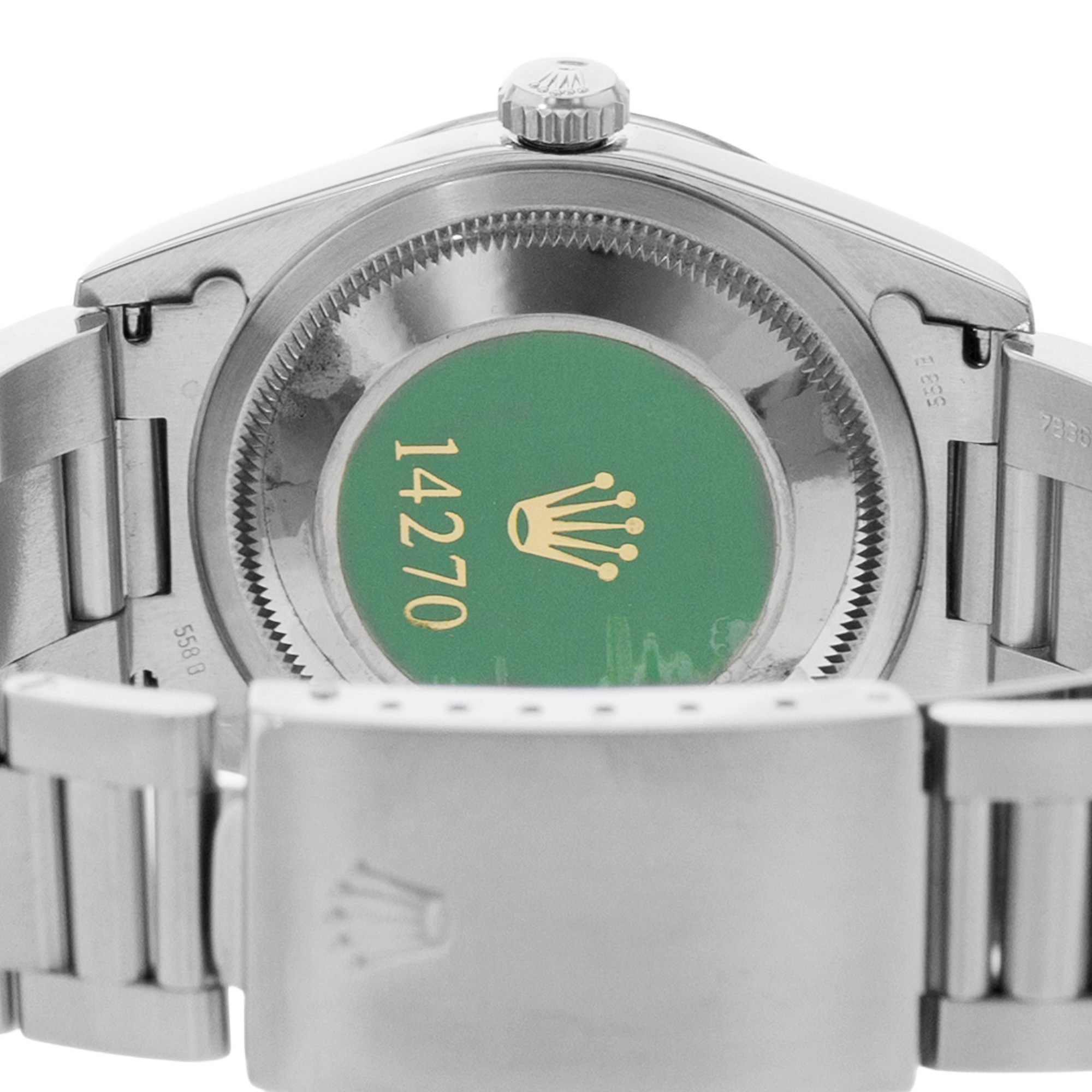 Rolex Explorer 36 14270 Black Arabic Dial Smooth Steel Oyster Mens Watch 1996 thumbnail 8