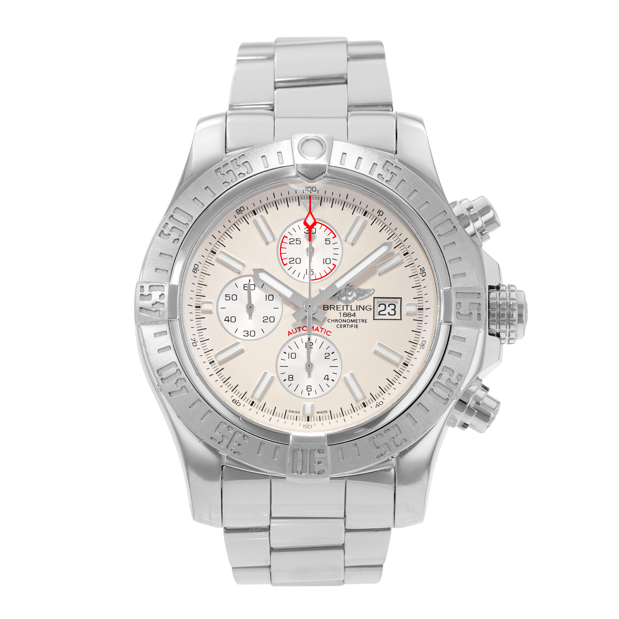 Breitling Super Avenger II A13371 48mm Silver Dial Steel Mens Watch Box 2016 thumbnail 2
