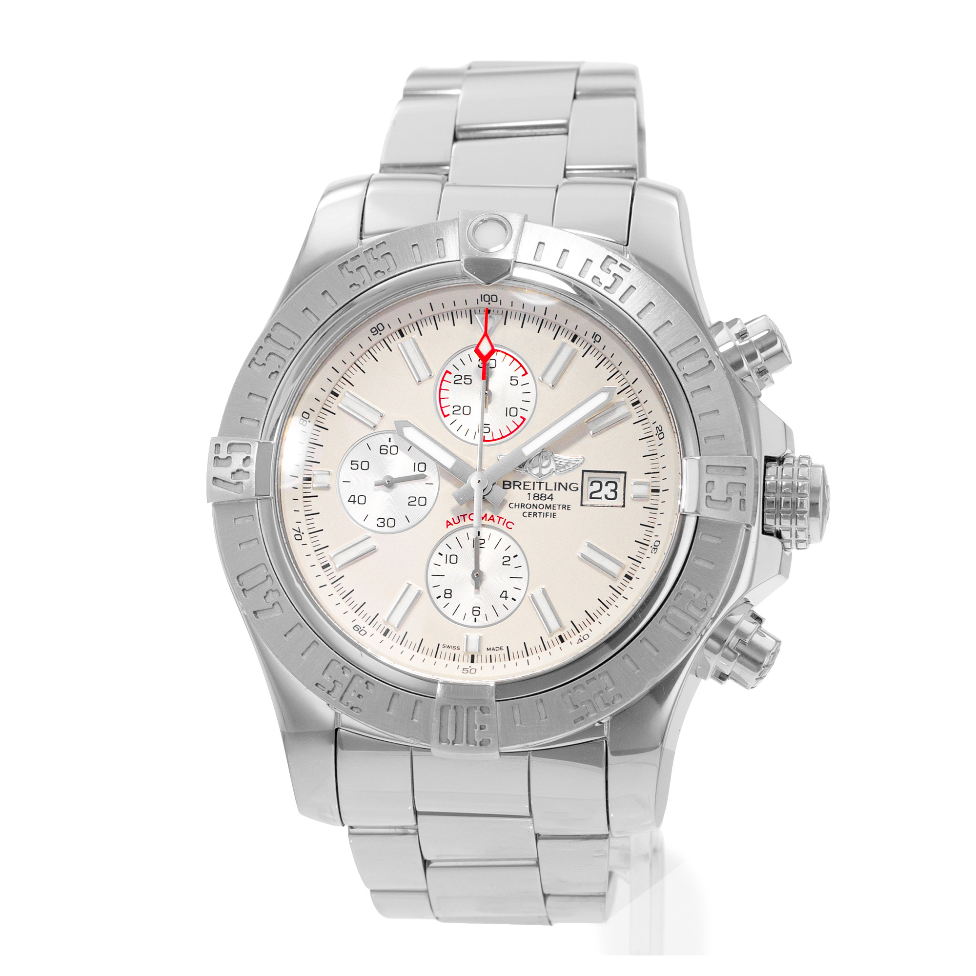 Breitling Super Avenger II A13371 48mm Silver Dial Steel Mens Watch Box 2016 thumbnail 3