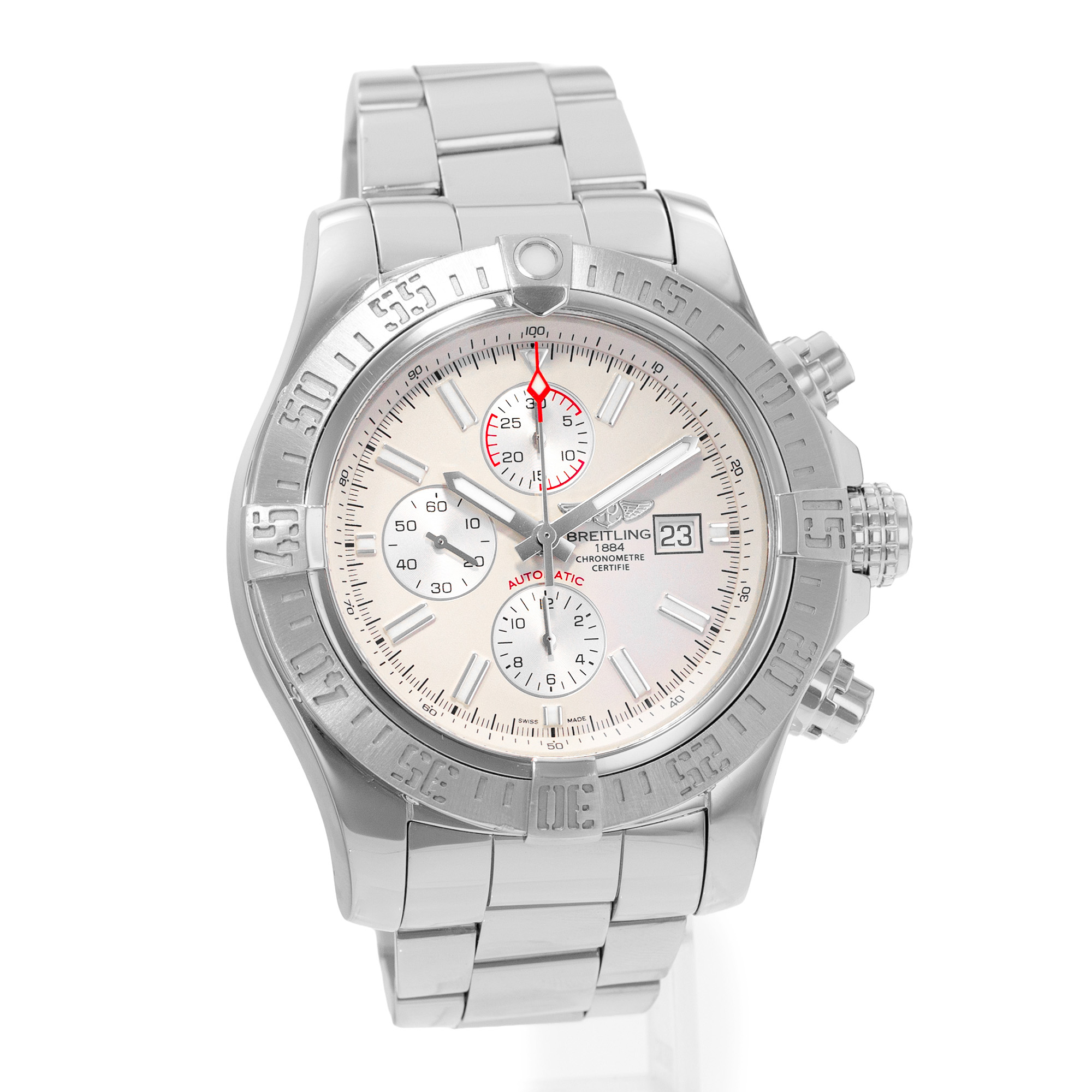 Breitling Super Avenger II A13371 48mm Silver Dial Steel Mens Watch Box 2016 thumbnail 6