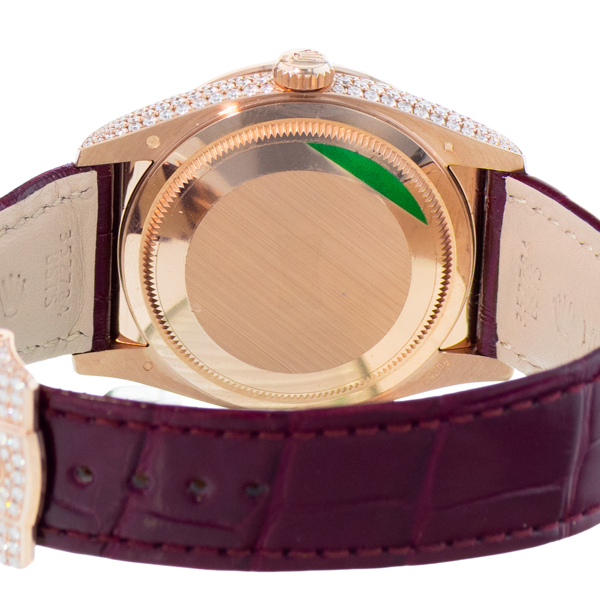 Rolex Day-Date 36 128155RBR Factory Pave Diamond 18K Rose Gold Card 2025 thumbnail 9