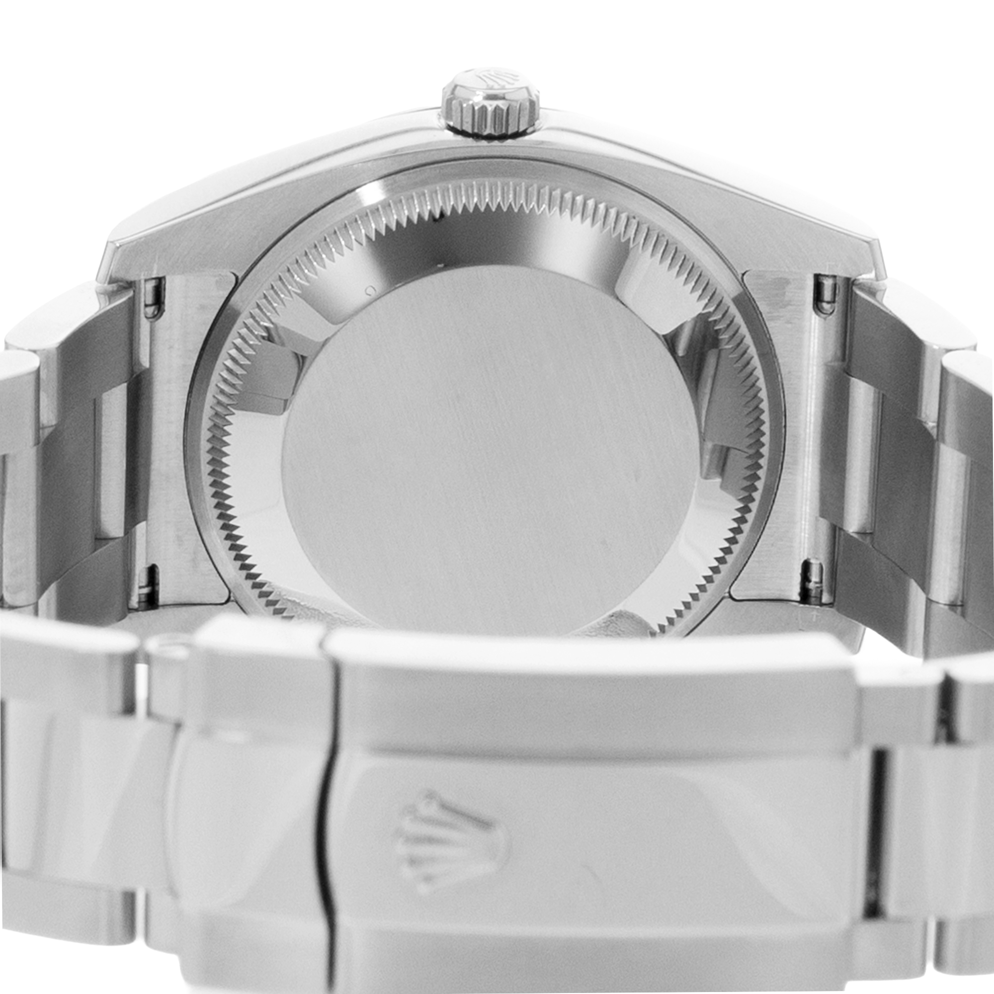 Rolex Oyster Perpetual 34 115200 Blue Index Dial Steel Mens Watch Card 2019 thumbnail 9