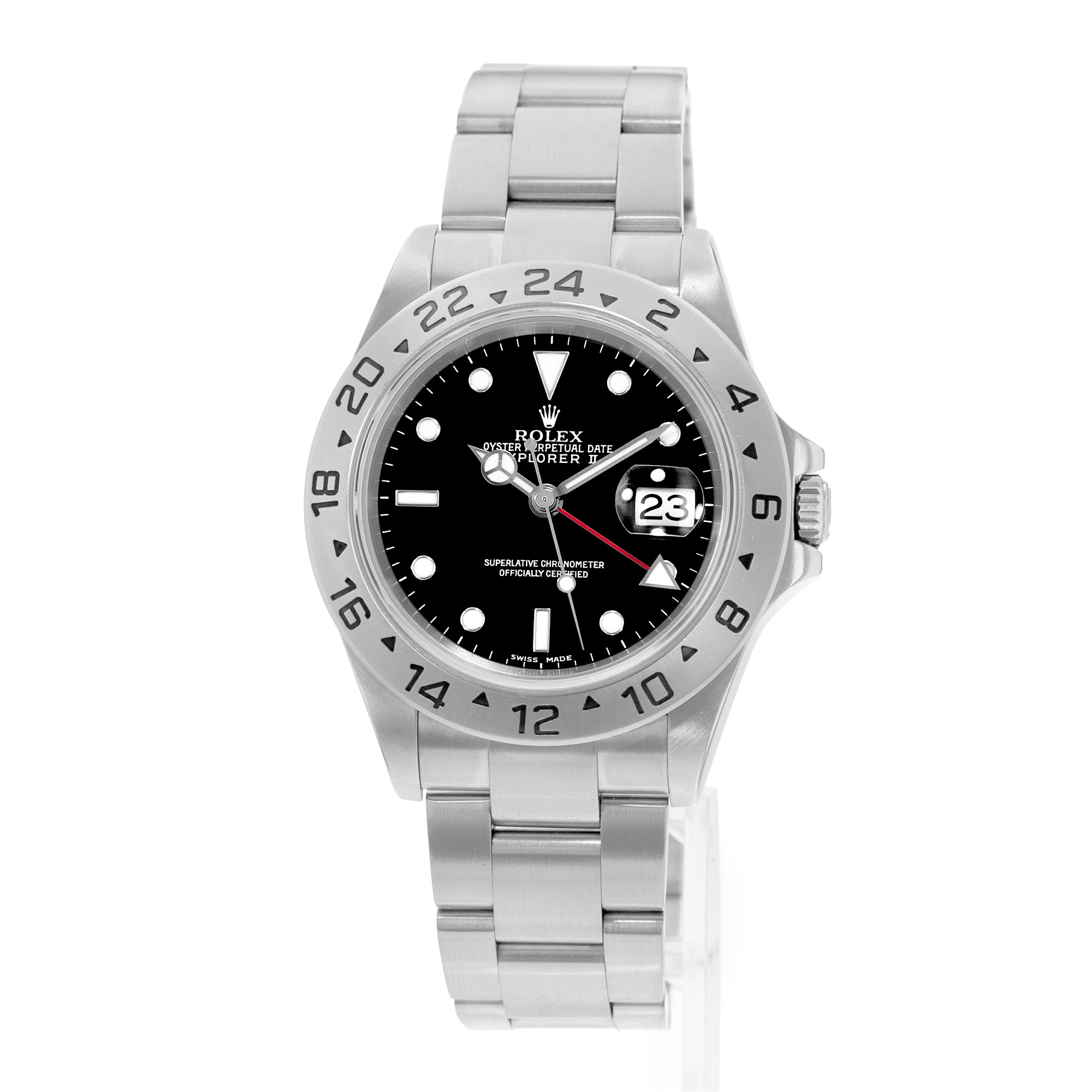 Rolex Explorer II 16570 40mm Black GMT Steel Oyster Mens Watch Papers 2004 thumbnail 4