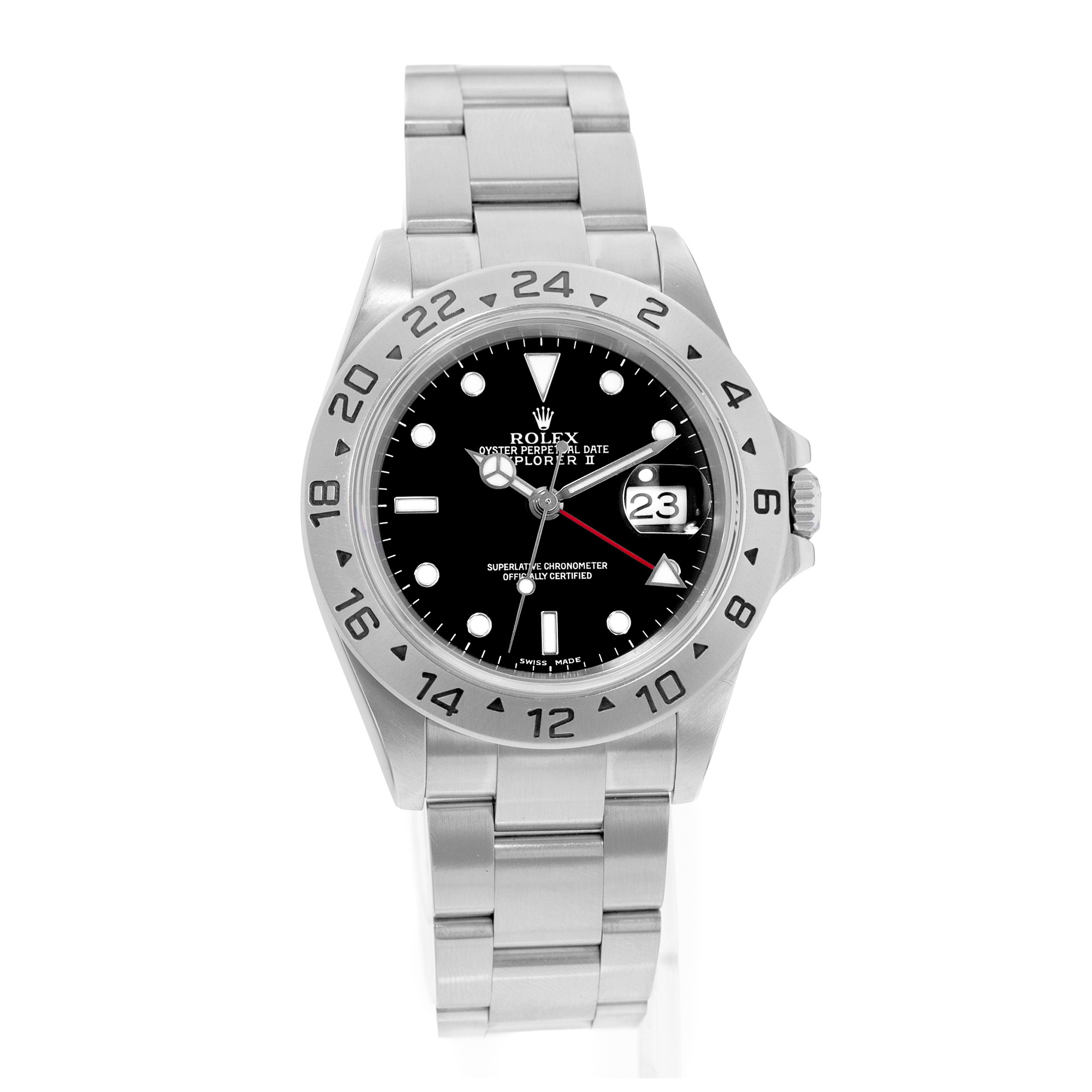 Rolex Explorer II 16570 40mm Black GMT Steel Oyster Mens Watch Papers 2004 thumbnail 7