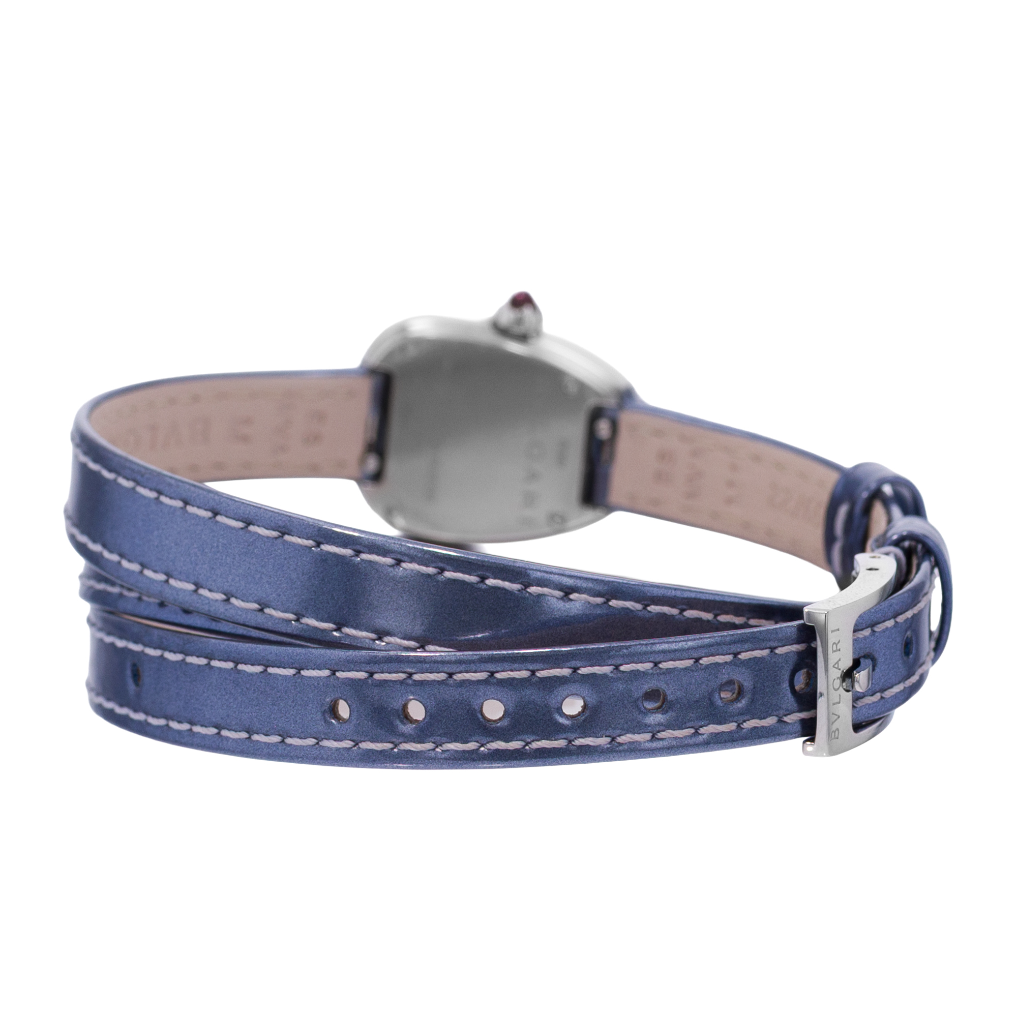 Bulgari Serpenti 102967 27mm Blue Diamond Steel Ladies Watch Pouch Papers 2023 thumbnail 8
