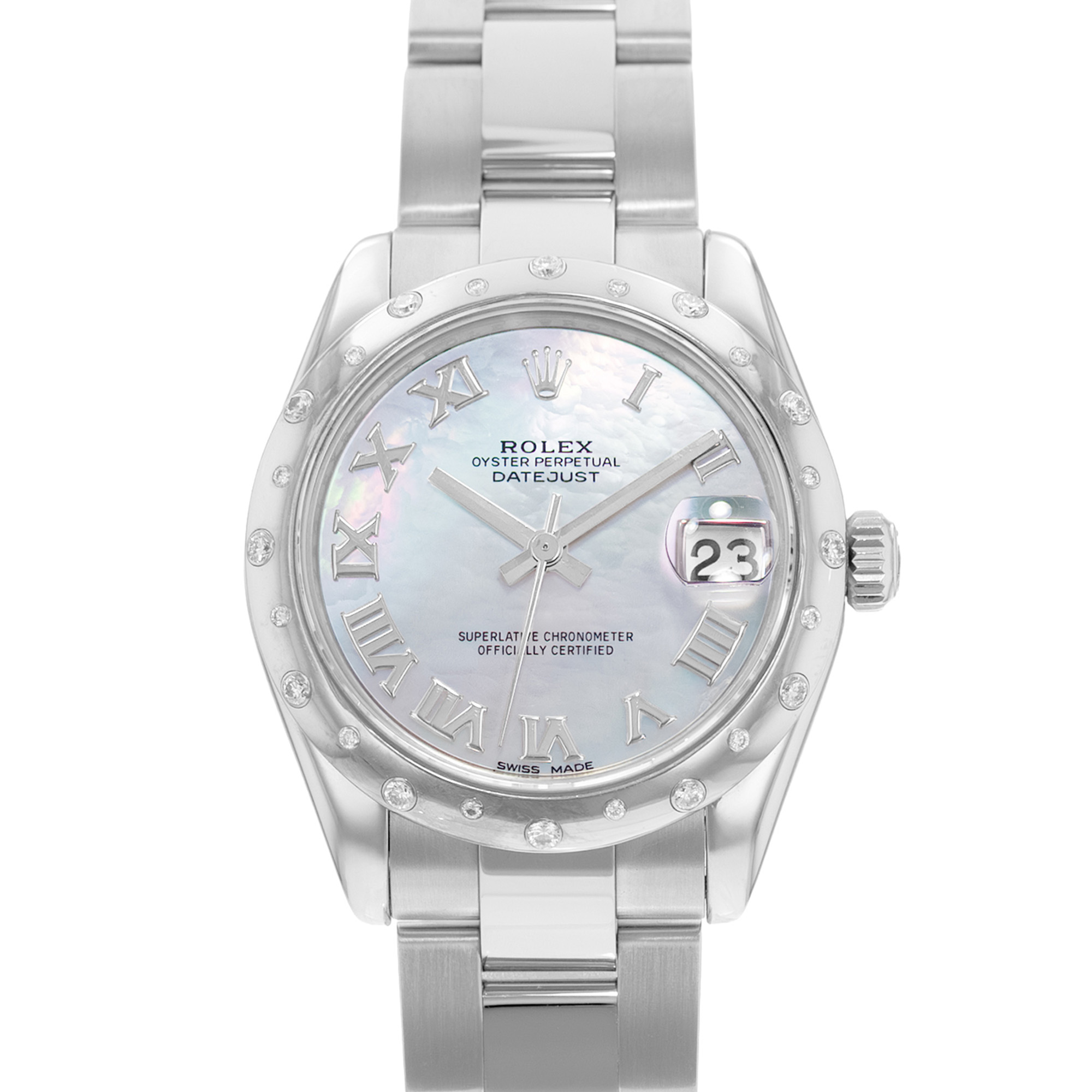 Rolex Datejust 31 178344 Factory Mother of Pearl Scattered Diamond Bezel Watch thumbnail 1