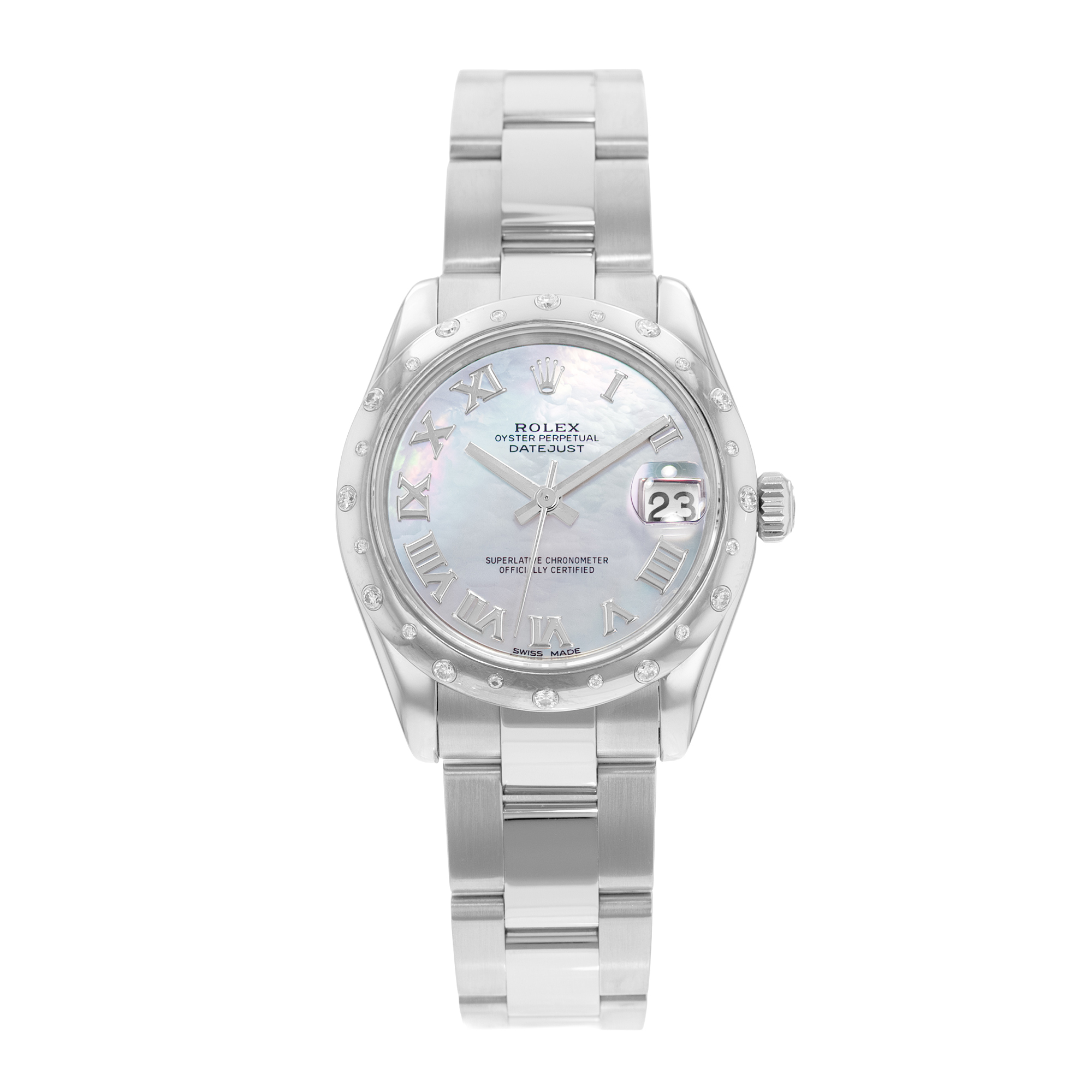 Rolex Datejust 31 178344 Factory Mother of Pearl Scattered Diamond Bezel Watch thumbnail 2