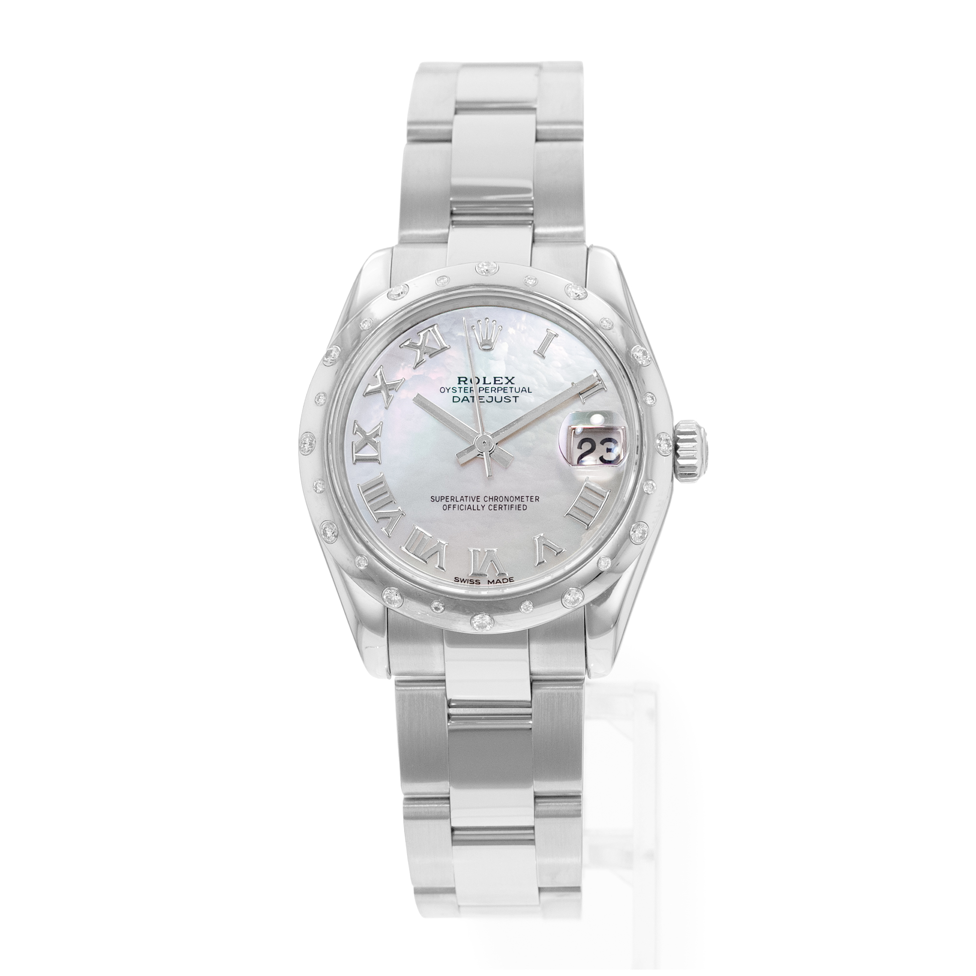 Rolex Datejust 31 178344 Factory Mother of Pearl Scattered Diamond Bezel Watch thumbnail 3
