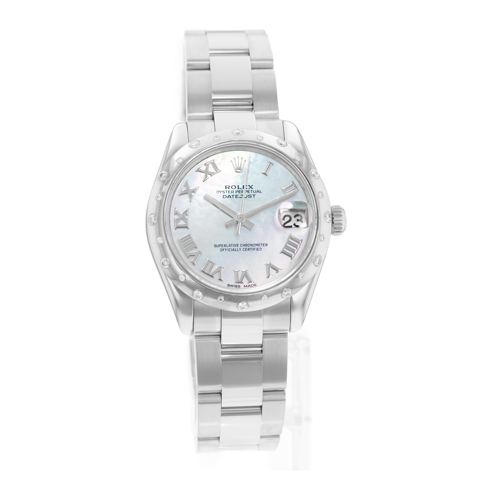 Rolex Datejust 31 178344 Factory Mother of Pearl Scattered Diamond Bezel Watch thumbnail 6