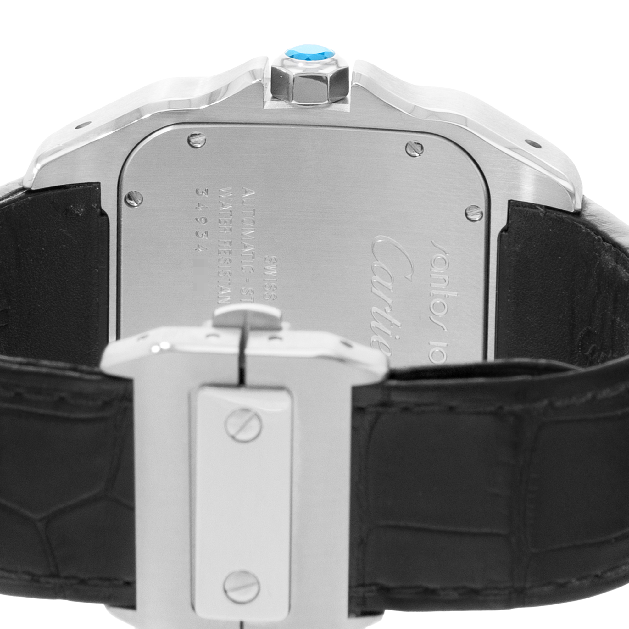 Cartier Santos 100 W20073X8 2656 38mm Silver Dial Steel Mens Watch Papers 2013 thumbnail 9