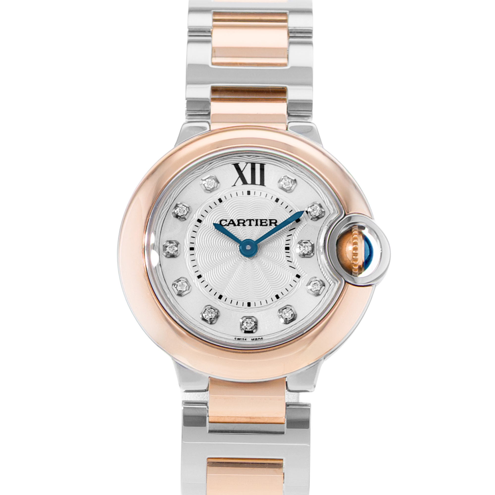 Cartier Ballon Bleu W3BB0005 3752 Diamond Steel 18k Rose Gold Watch Papers 2015 thumbnail 1