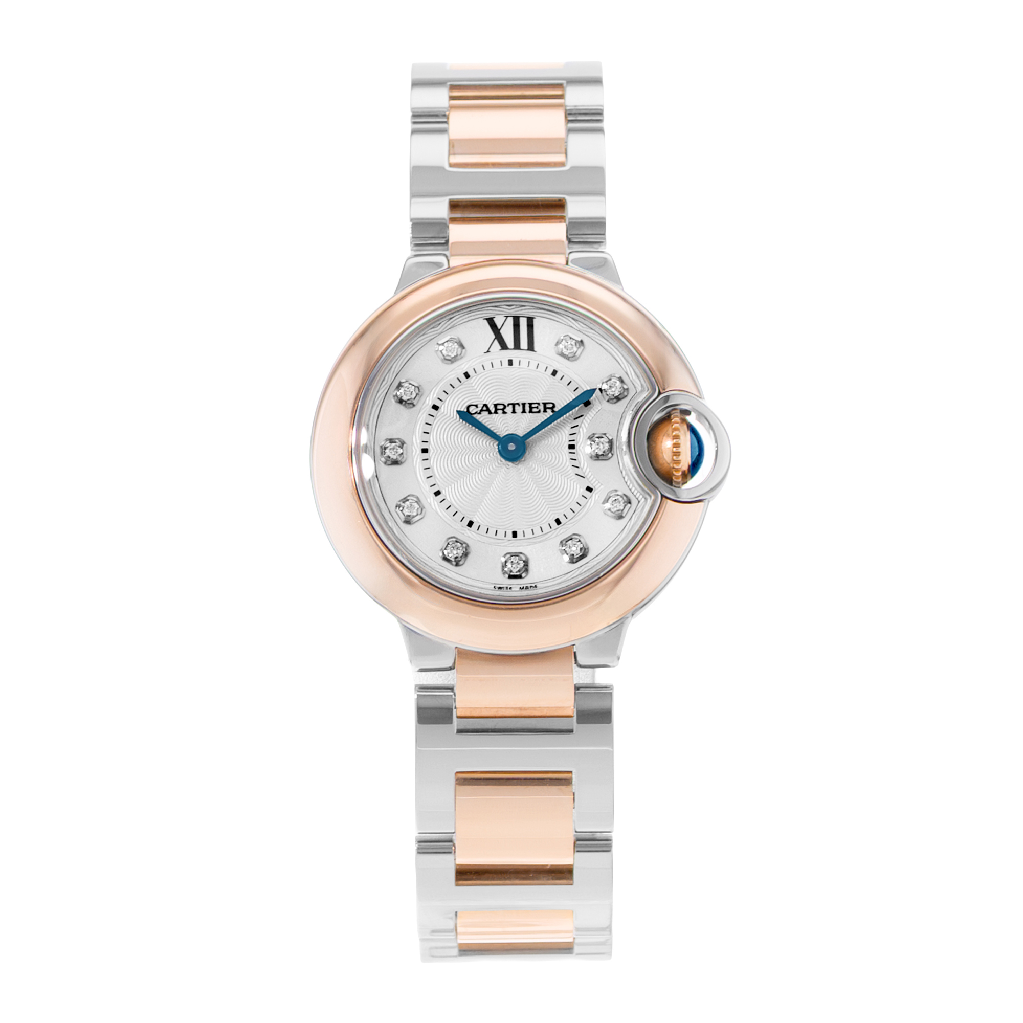 Cartier Ballon Bleu W3BB0005 3752 Diamond Steel 18k Rose Gold Watch Papers 2015 thumbnail 2