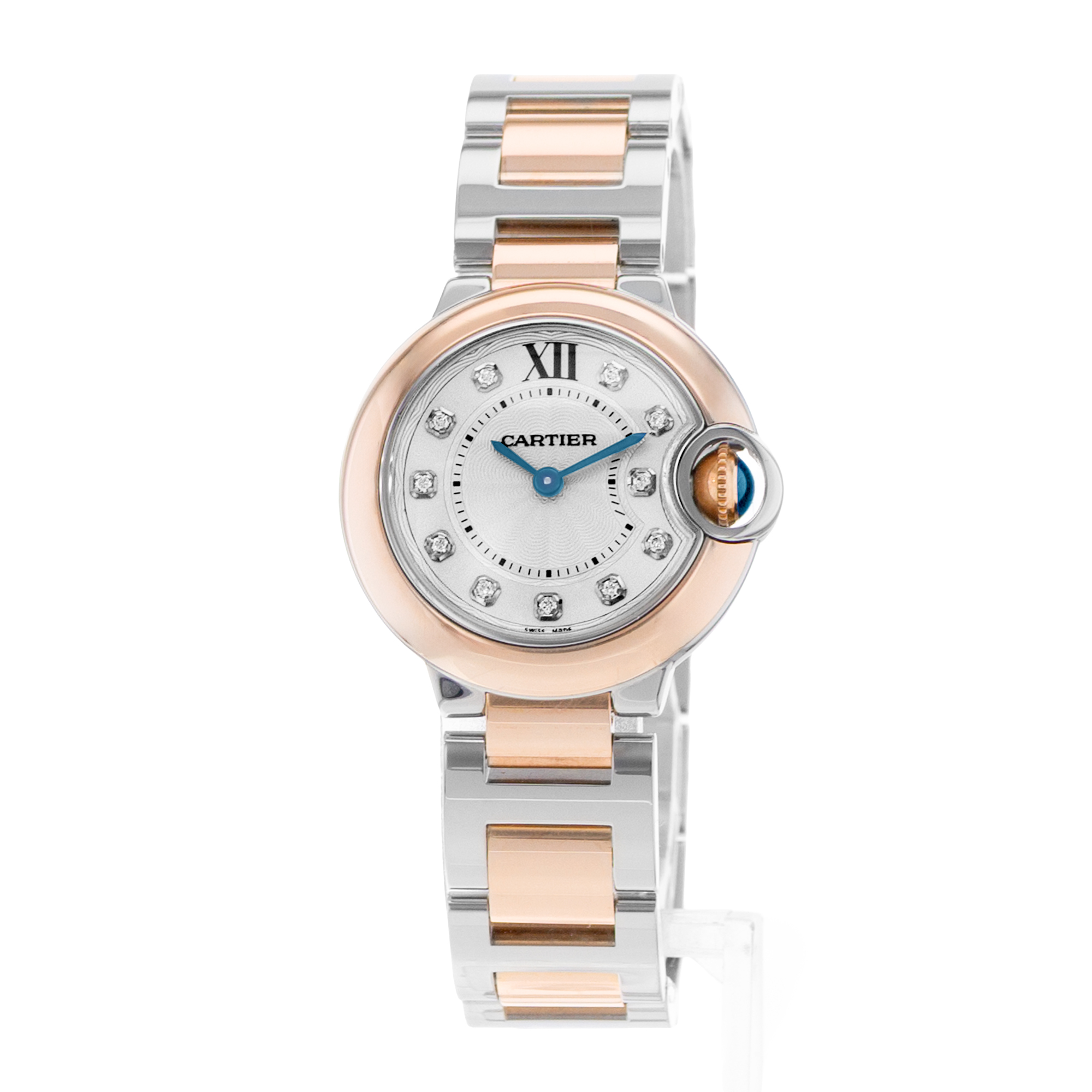 Cartier Ballon Bleu W3BB0005 3752 Diamond Steel 18k Rose Gold Watch Papers 2015 thumbnail 4