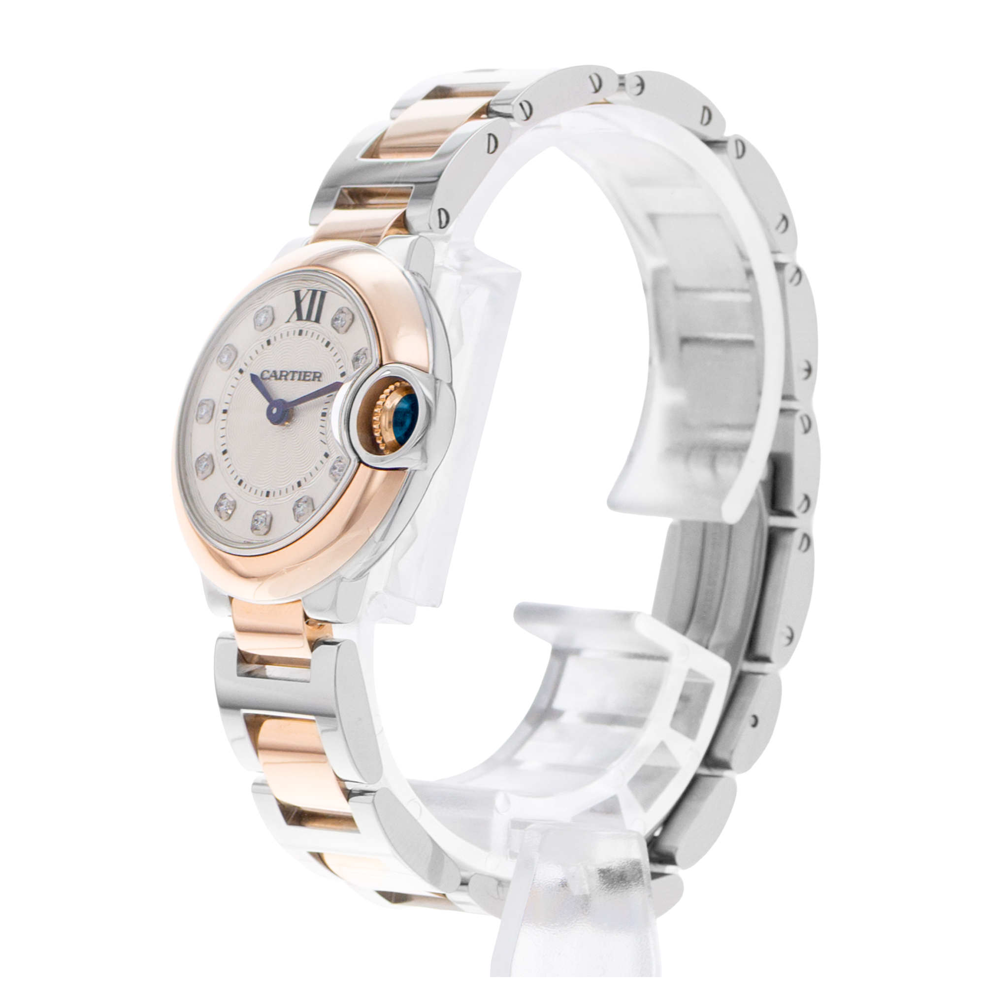 Cartier Ballon Bleu W3BB0005 3752 Diamond Steel 18k Rose Gold Watch Papers 2015 thumbnail 5