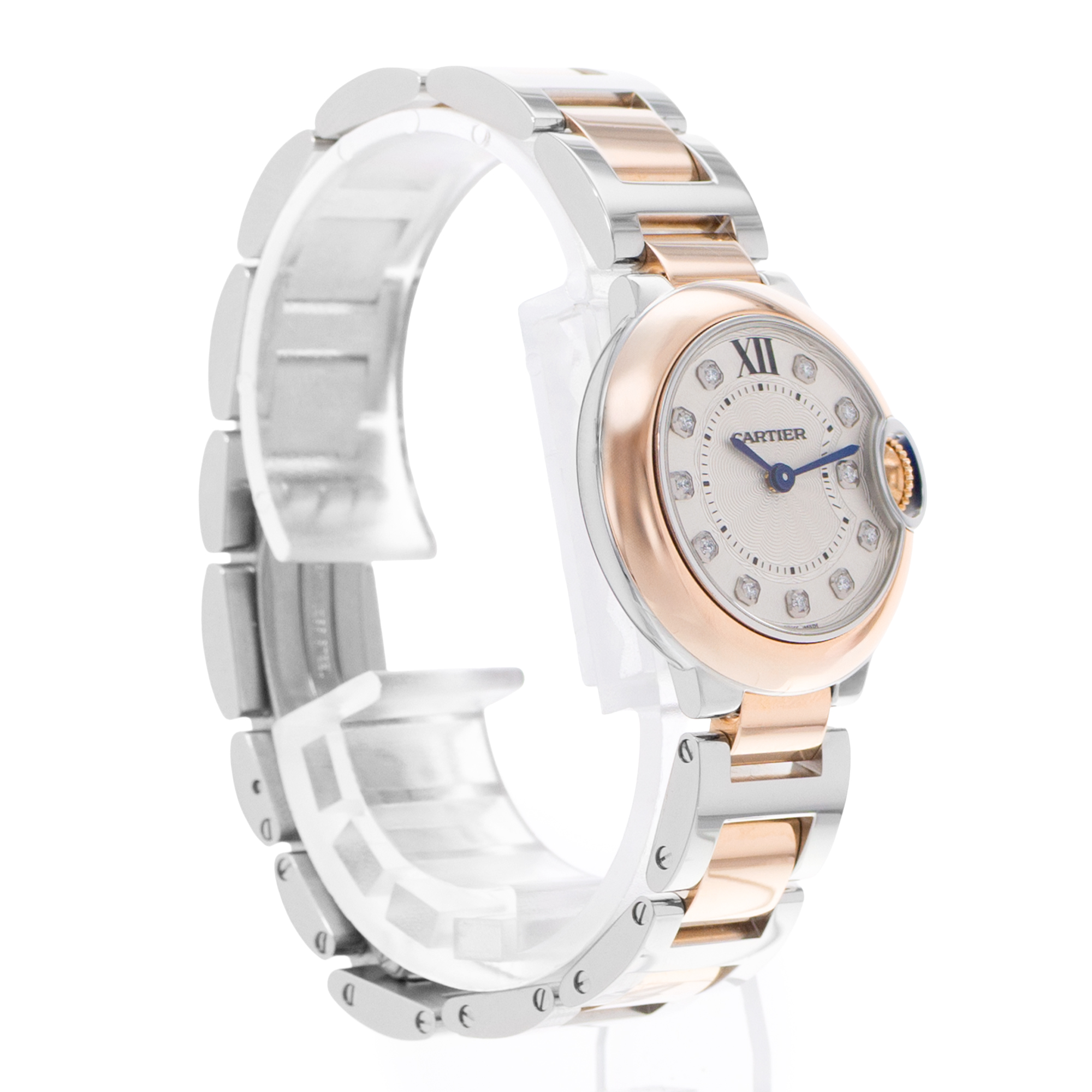 Cartier Ballon Bleu W3BB0005 3752 Diamond Steel 18k Rose Gold Watch Papers 2015 thumbnail 6