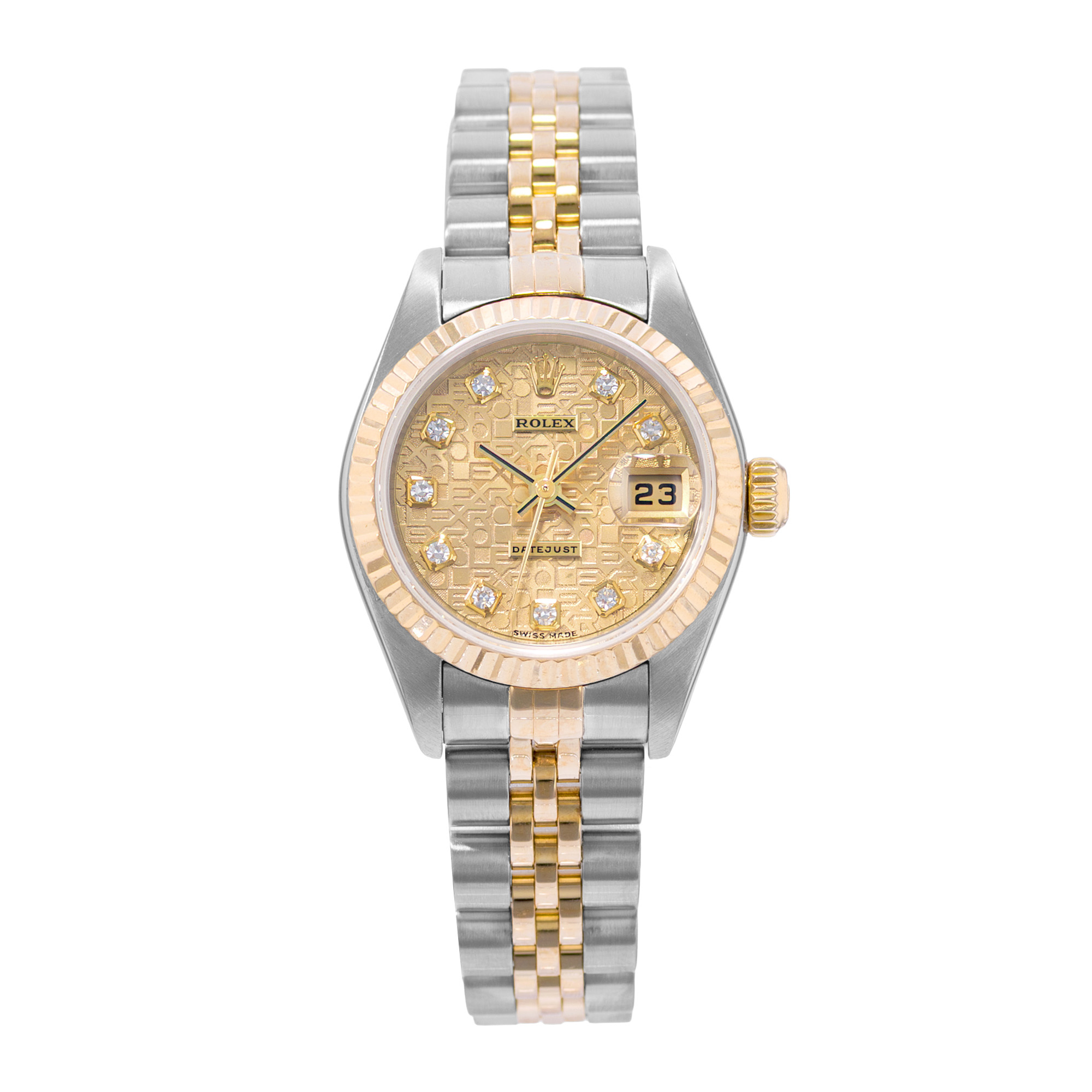 Rolex Datejust 26 79173 Diamond Jubilee Steel 18k Yellow Gold Ladies Watch 2000 thumbnail 2