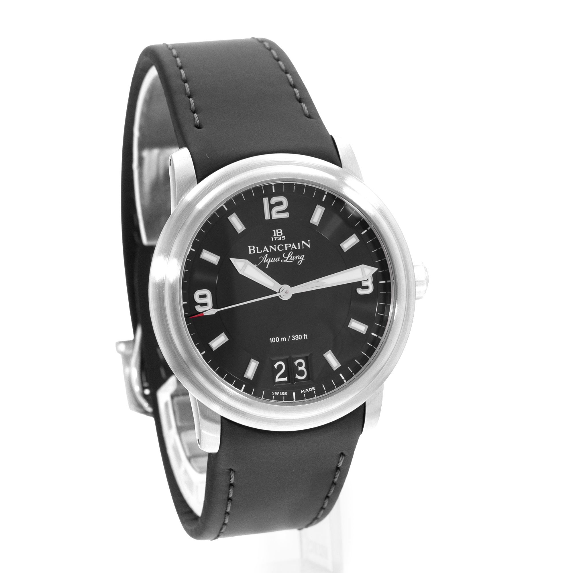 Blancpain Leman Aqua Lung Date 2850B-1130-64B 40mm Black Steel Watch Box Papers thumbnail 7