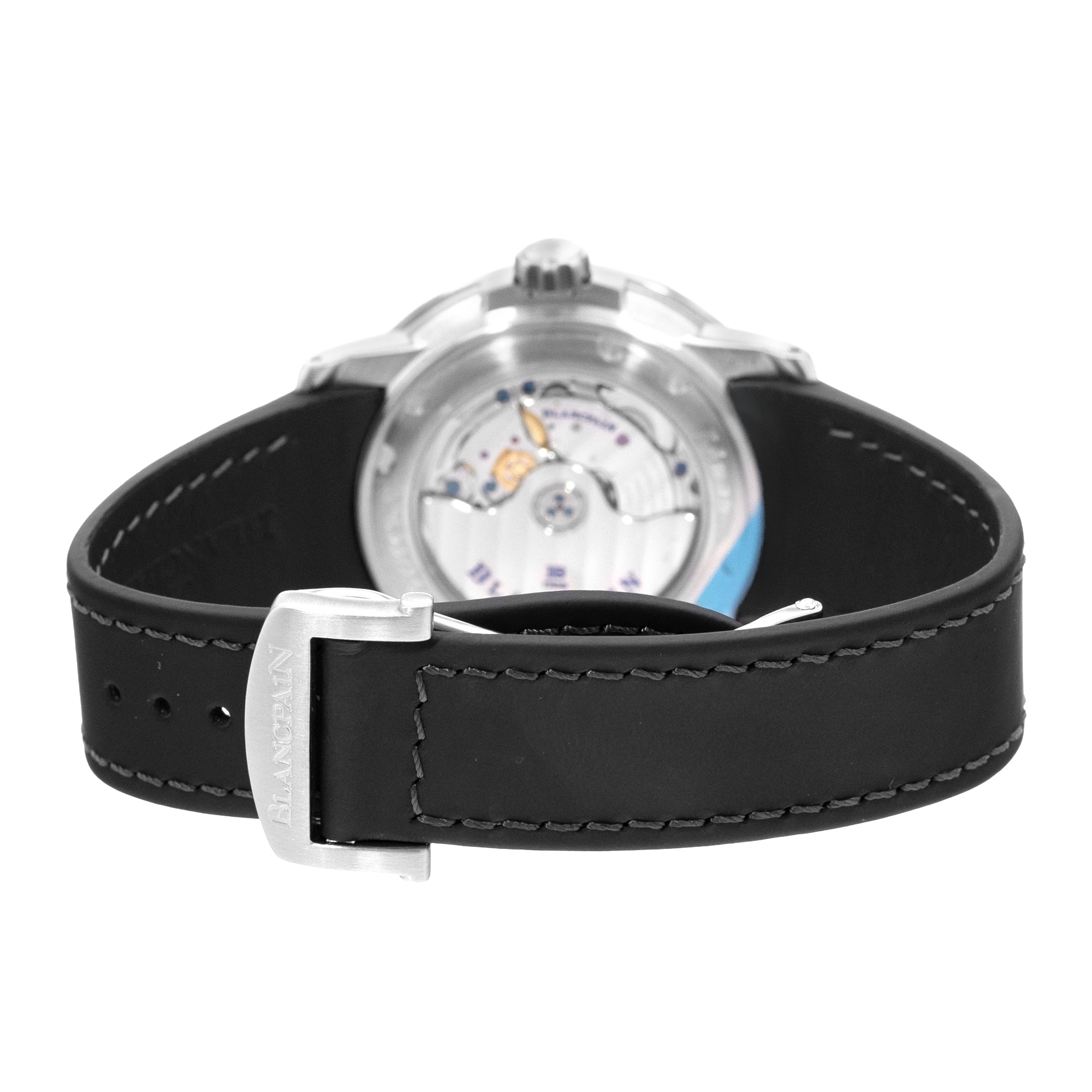 Blancpain Leman Aqua Lung Date 2850B-1130-64B 40mm Black Steel Watch Box Papers thumbnail 8