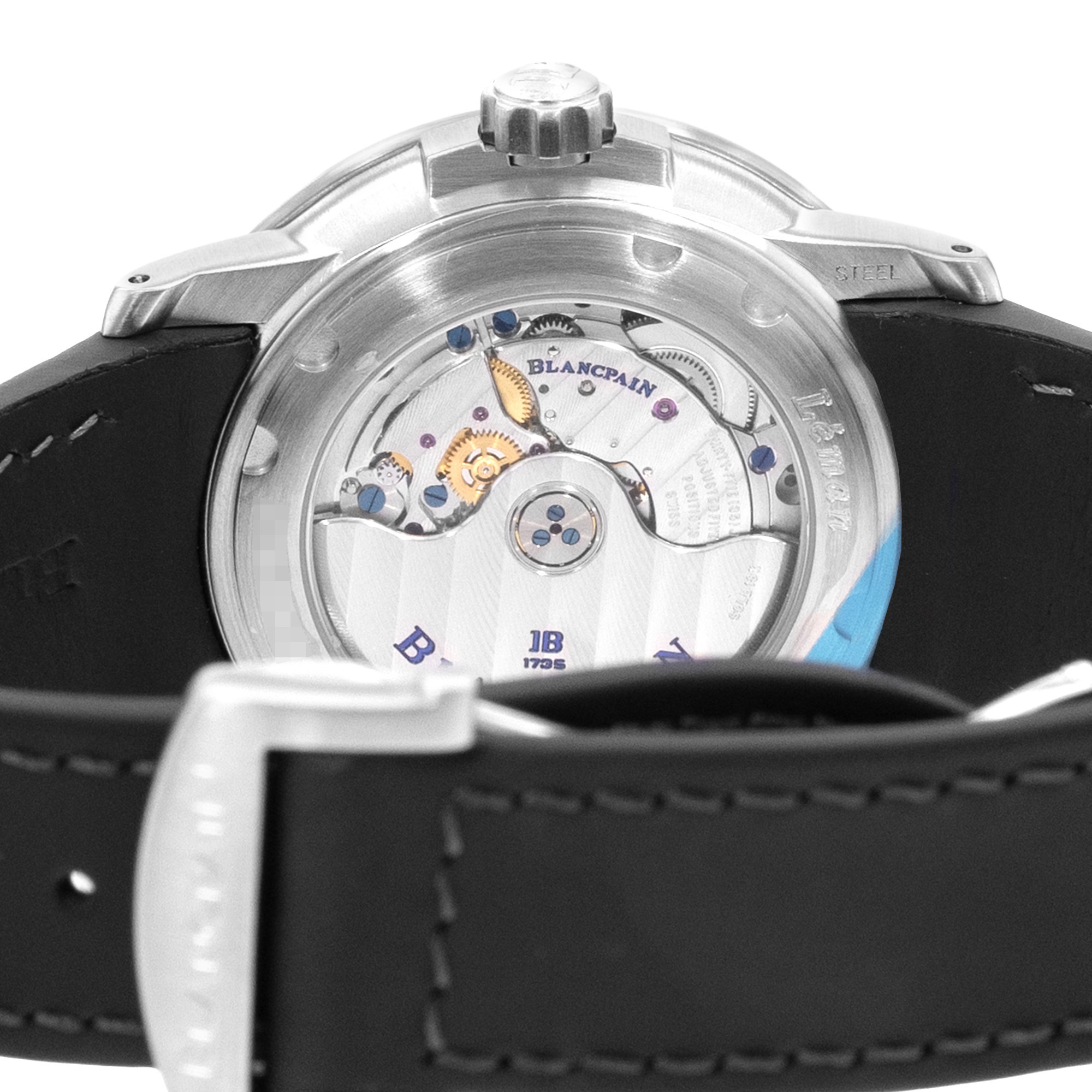 Blancpain Leman Aqua Lung Date 2850B-1130-64B 40mm Black Steel Watch Box Papers thumbnail 9