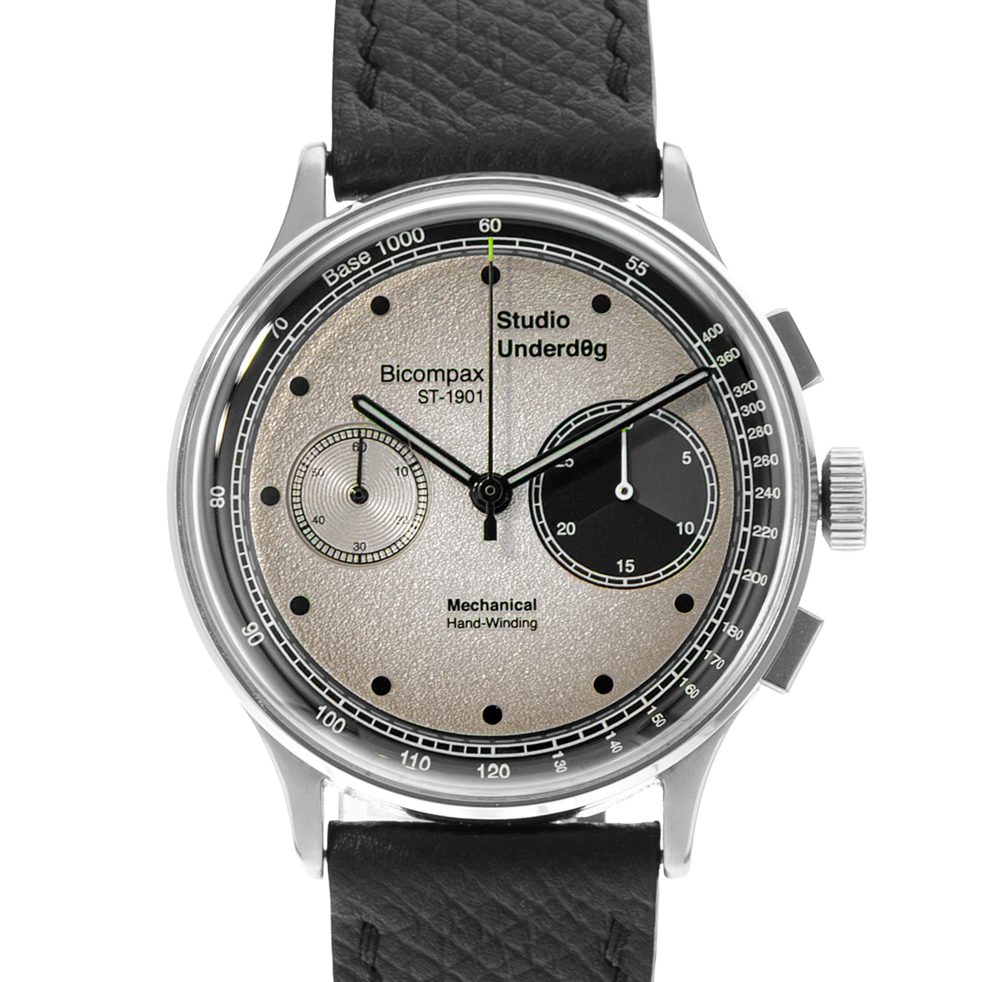 Studio Underd0g Go0fy Panda ST-1901B 38mm Panda Steel Chronograph Mens Watch Box thumbnail 1