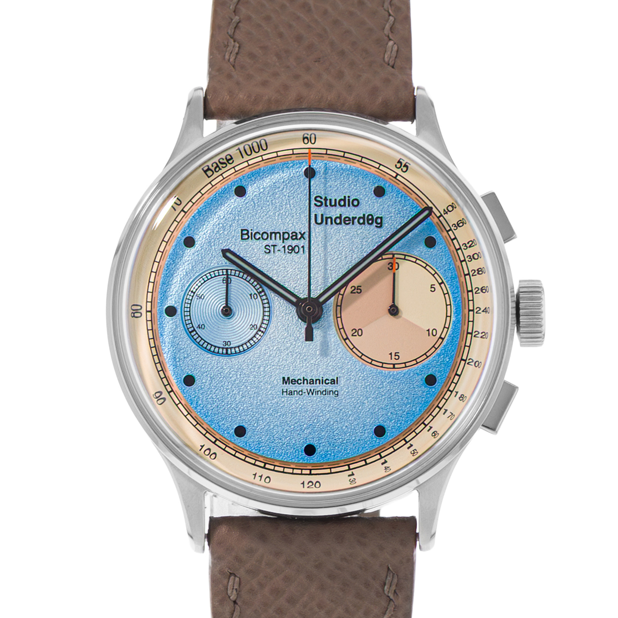 Studio Underd0g Desert Sky ST-1901B 38mm Blue Steel Chronograph Mens Watch Box thumbnail 1