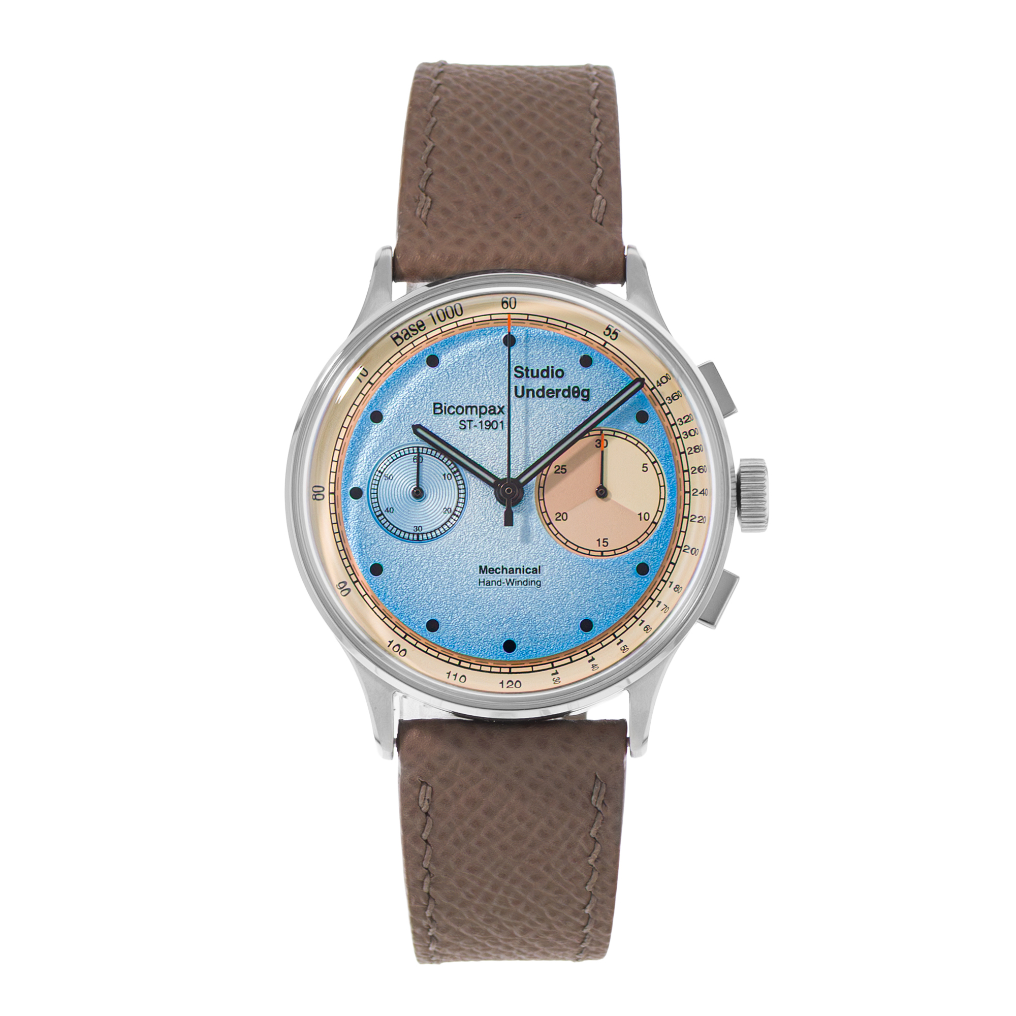 Studio Underd0g Desert Sky ST-1901B 38mm Blue Steel Chronograph Mens Watch Box thumbnail 2