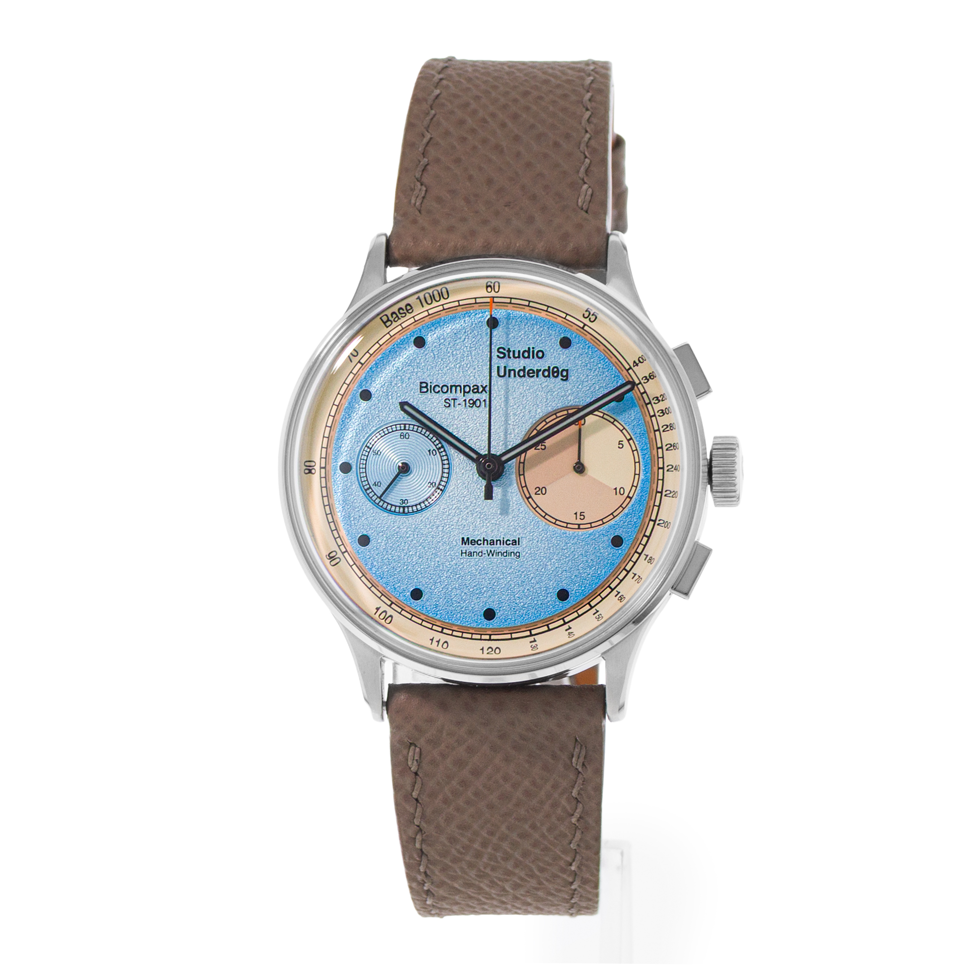 Studio Underd0g Desert Sky ST-1901B 38mm Blue Steel Chronograph Mens Watch Box thumbnail 3