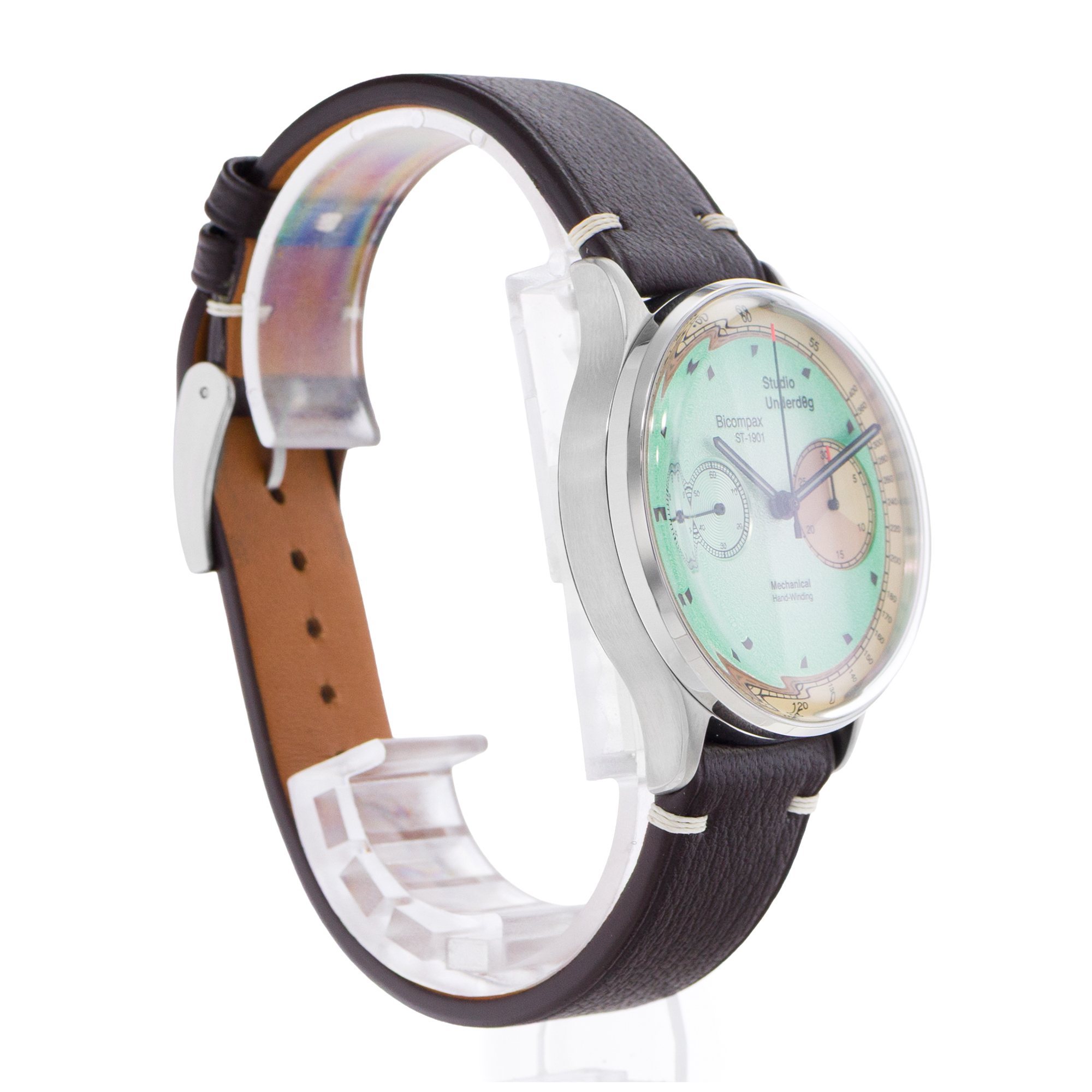 Studio Underd0g Mint Ch0c Chip ST-1901B 38mm Steel Chronograph Mens Watch Box thumbnail 5