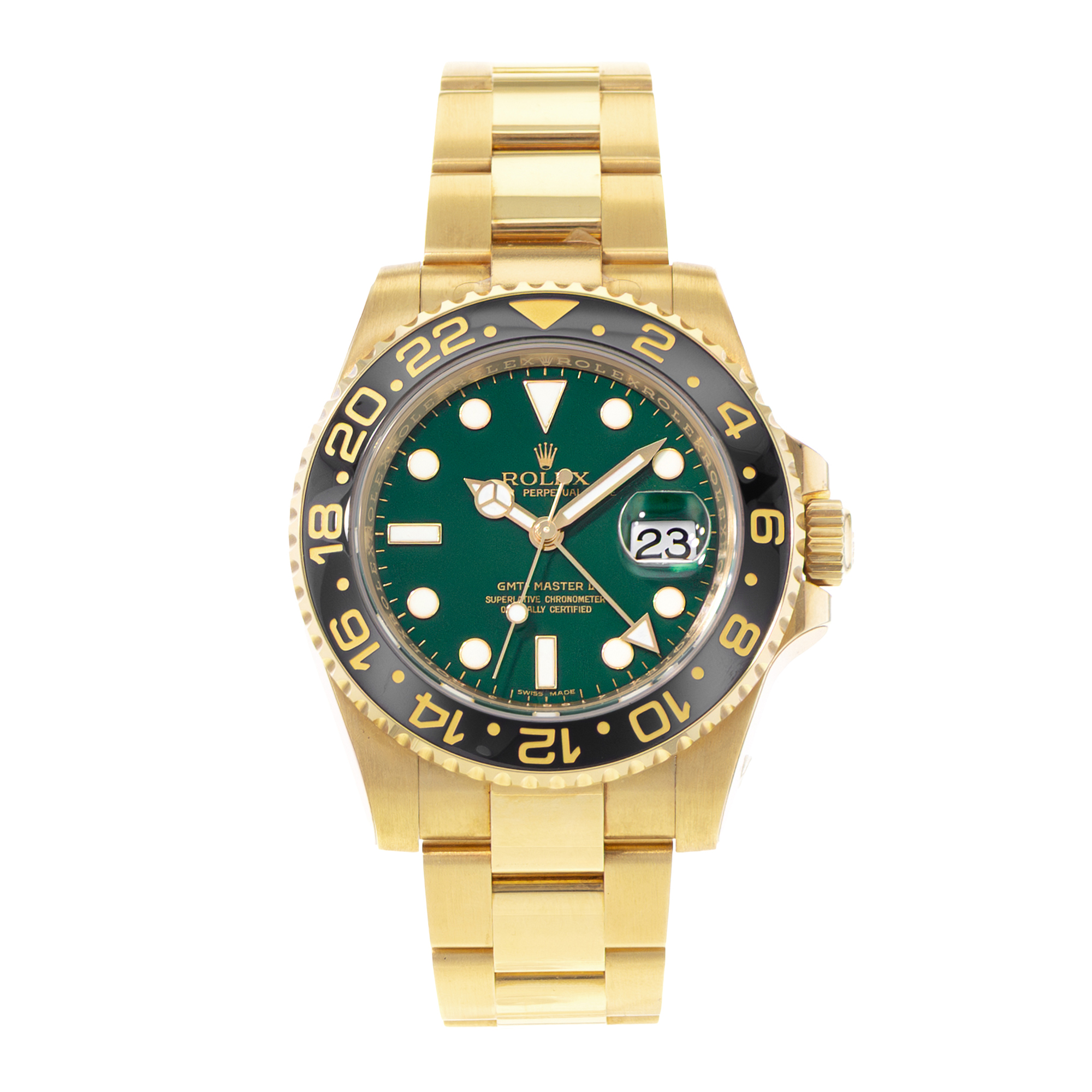 Rolex GMT-Master II 116718LN 40mm Ceramic 18k Yellow Gold Mens Watch Papers 2006 thumbnail 2