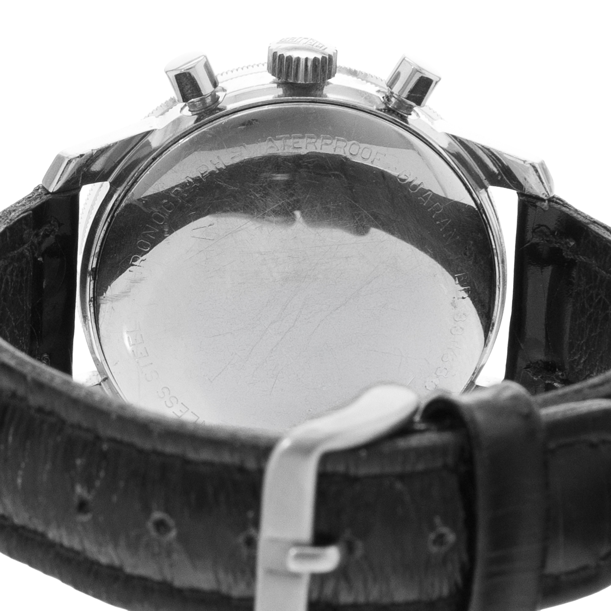TAG Heuer Autavia 7763 40mm Vintage Black Steel Aluminum Manual Mens Watch 1965 thumbnail 8