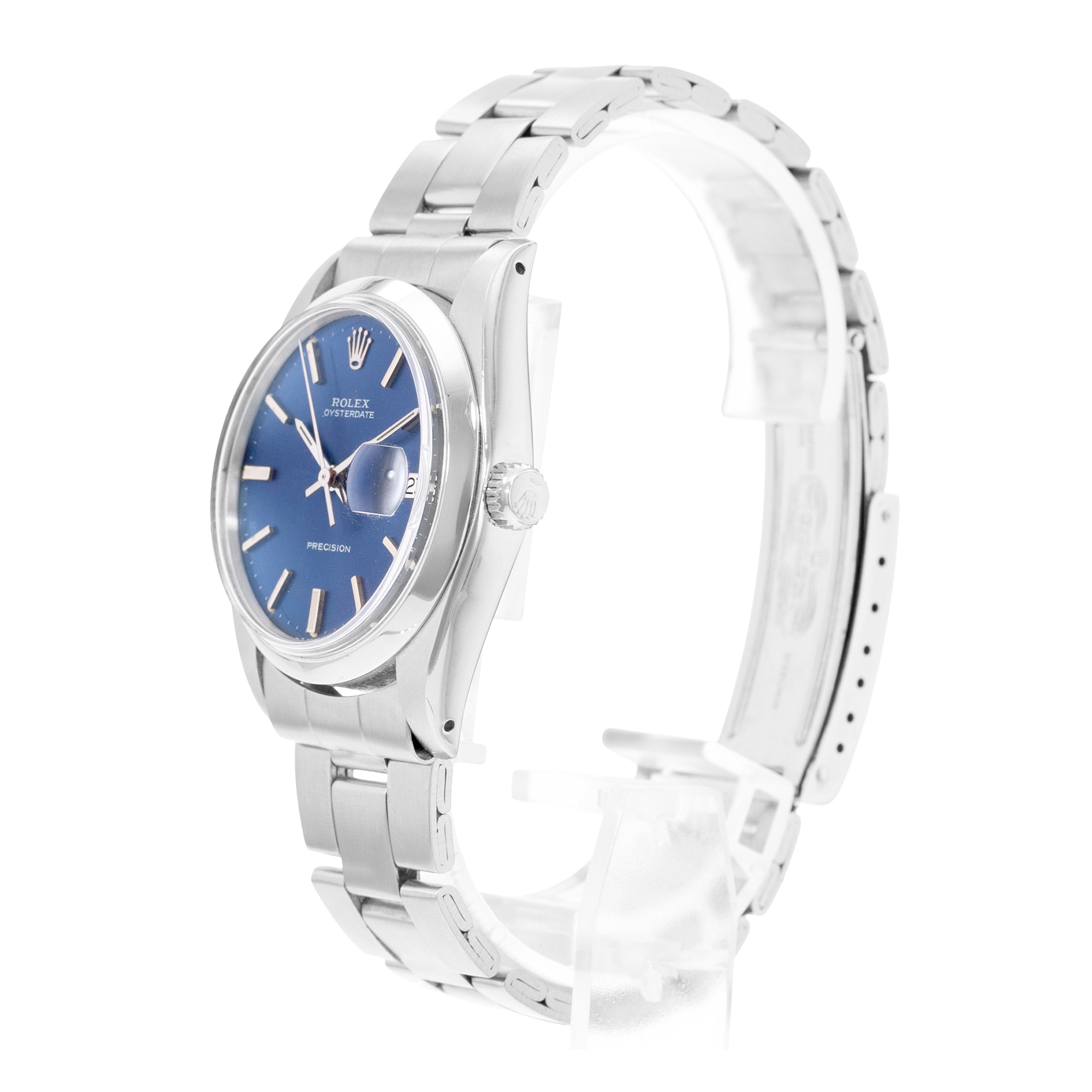 Rolex Oyster Precision 6694 34mm Blue Index Steel Manual Winding Mens Watch thumbnail 4