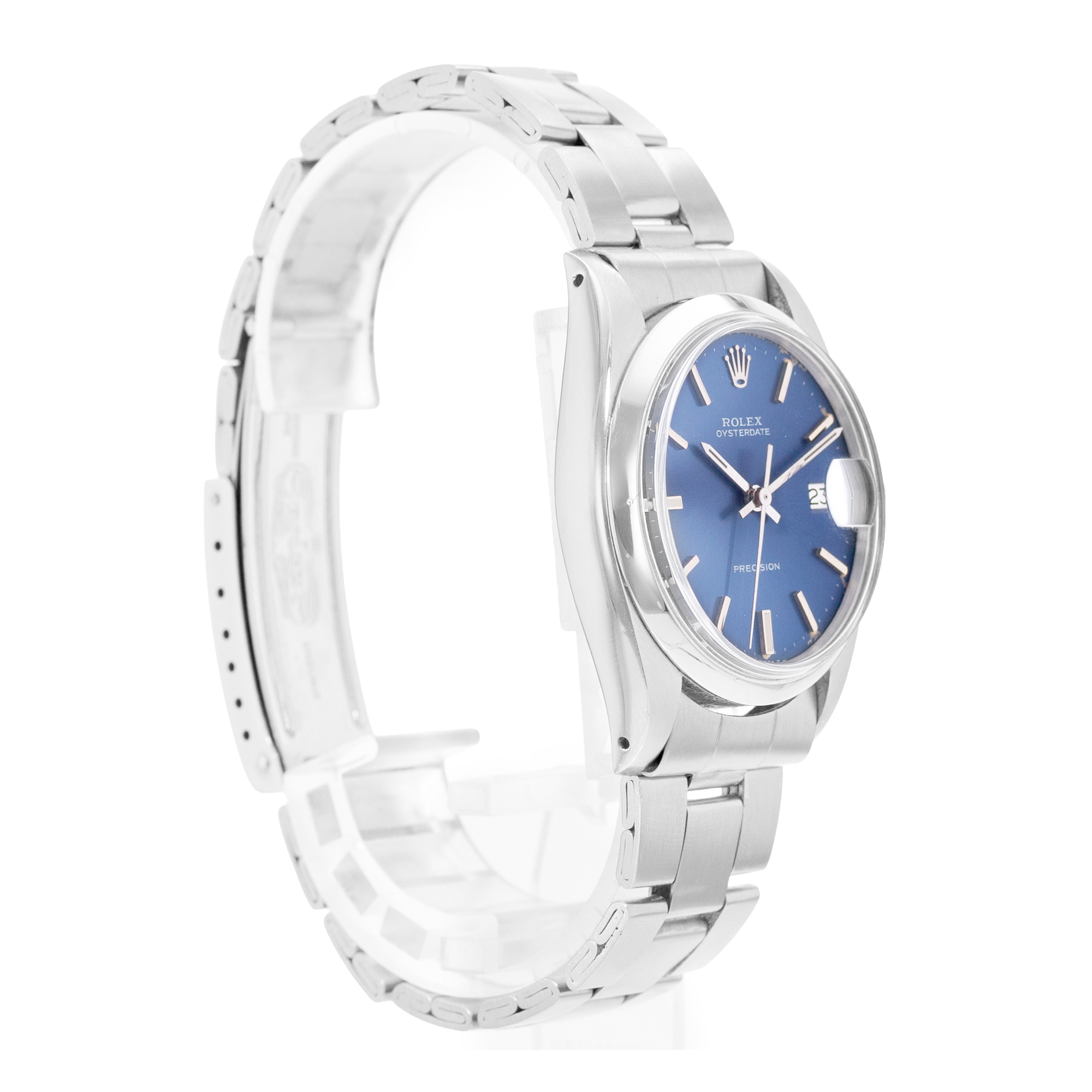 Rolex Oyster Precision 6694 34mm Blue Index Steel Manual Winding Mens Watch thumbnail 5